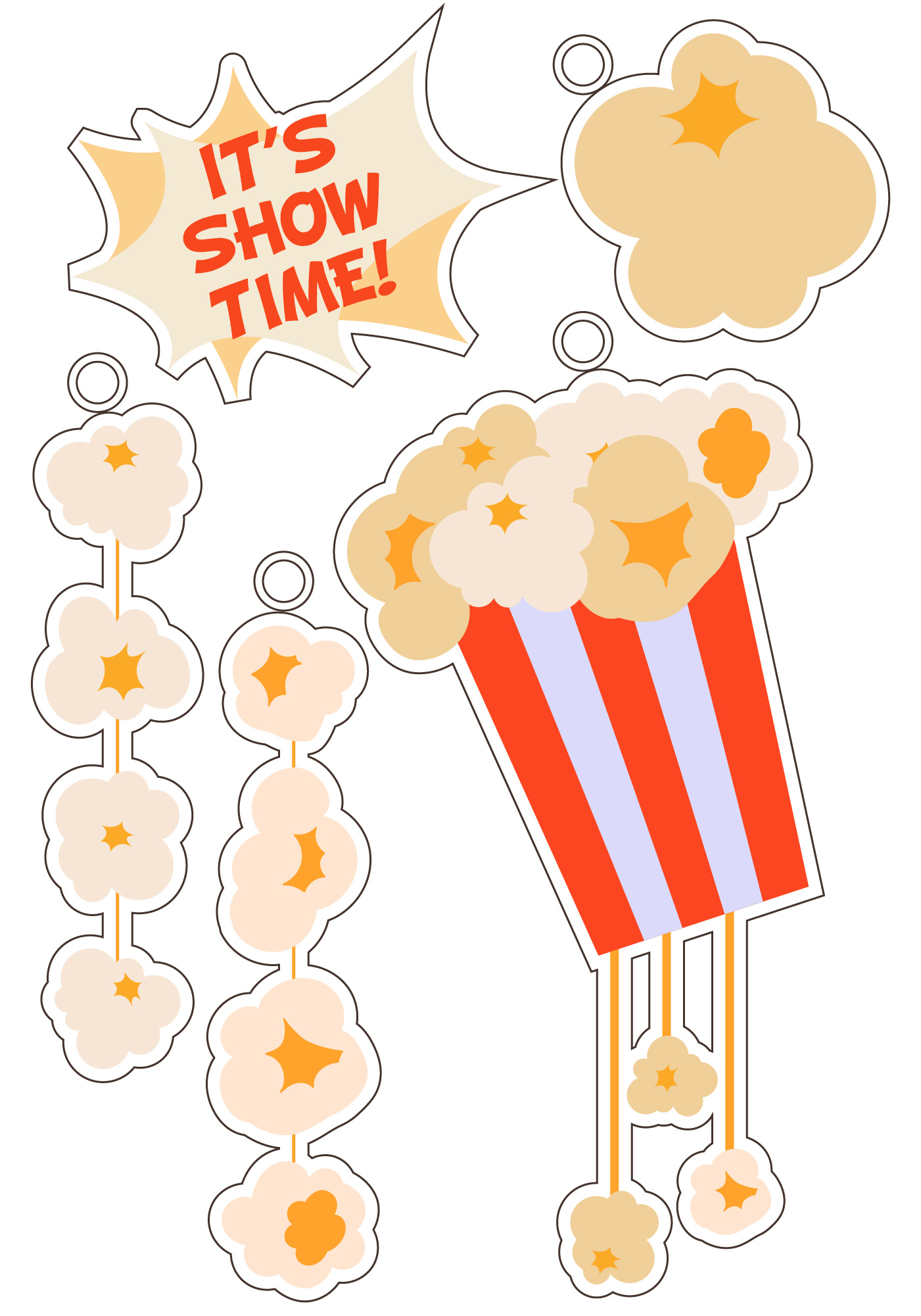 Popcorn Party Theme Cutouts