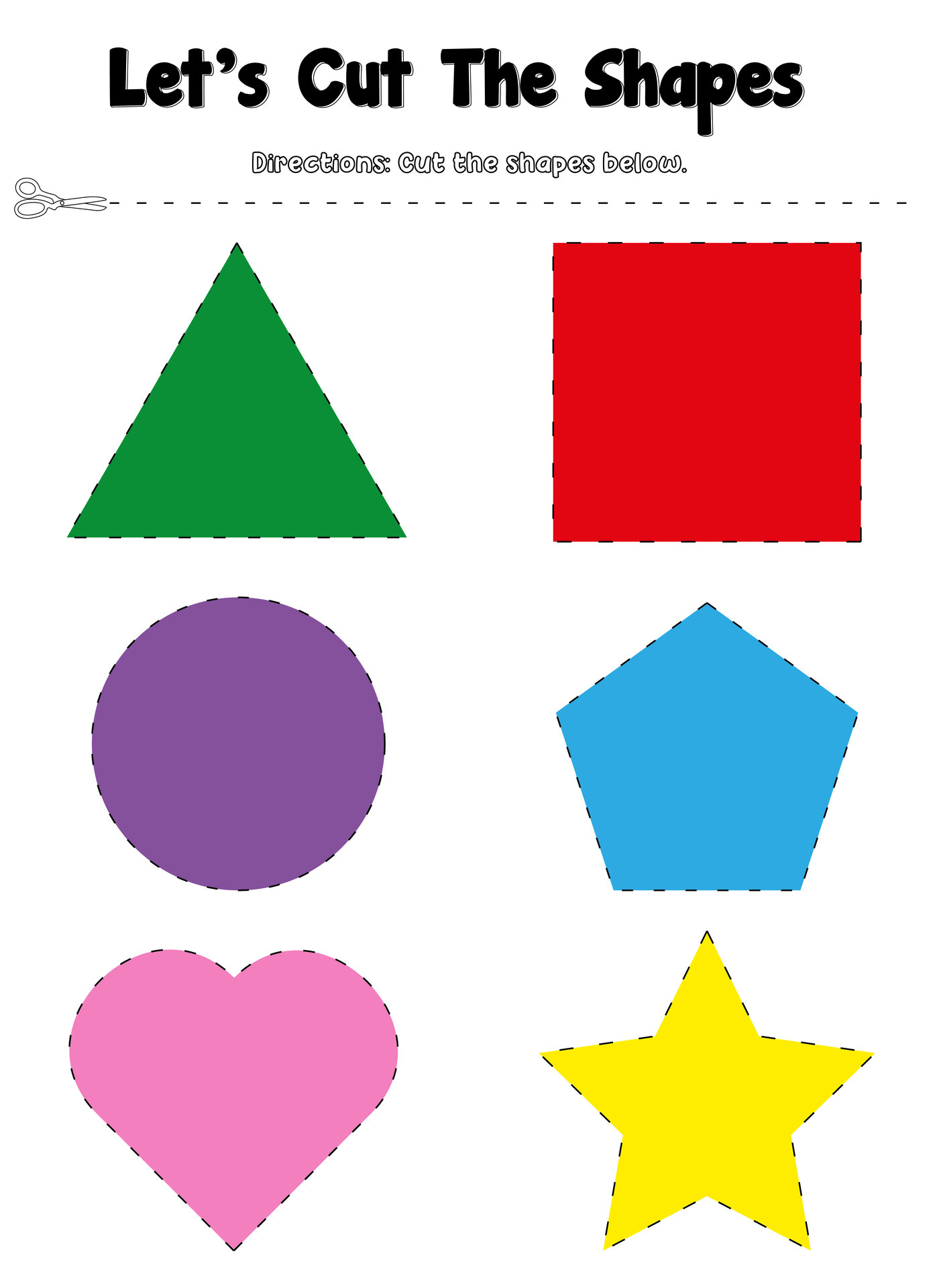 Preschool Cutting Practice with Geometric Shapes