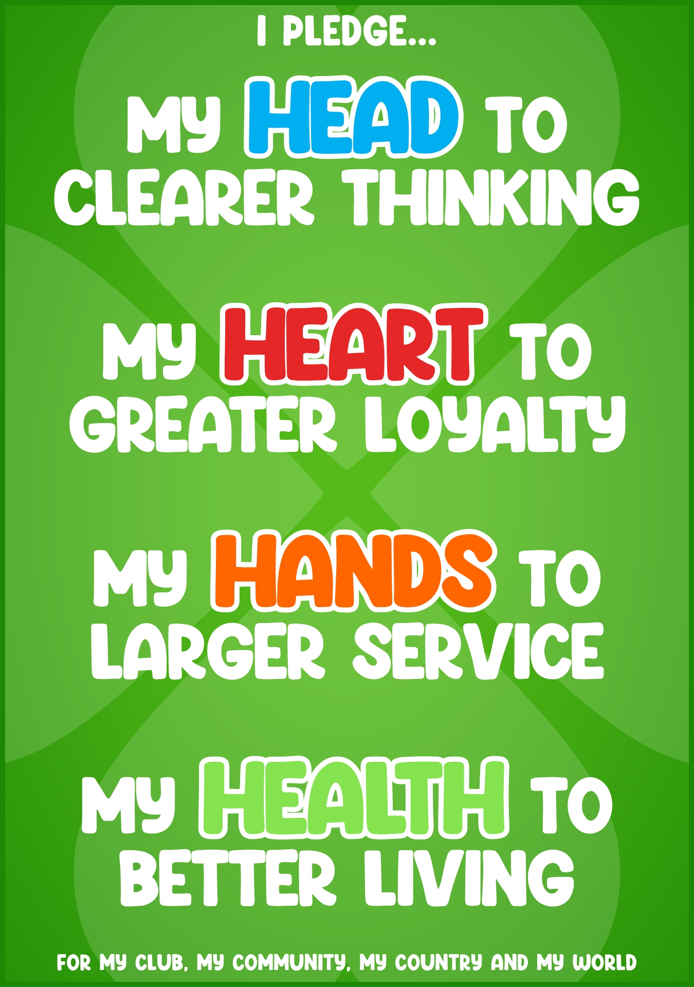 Printable 4-H Pledge for Wall