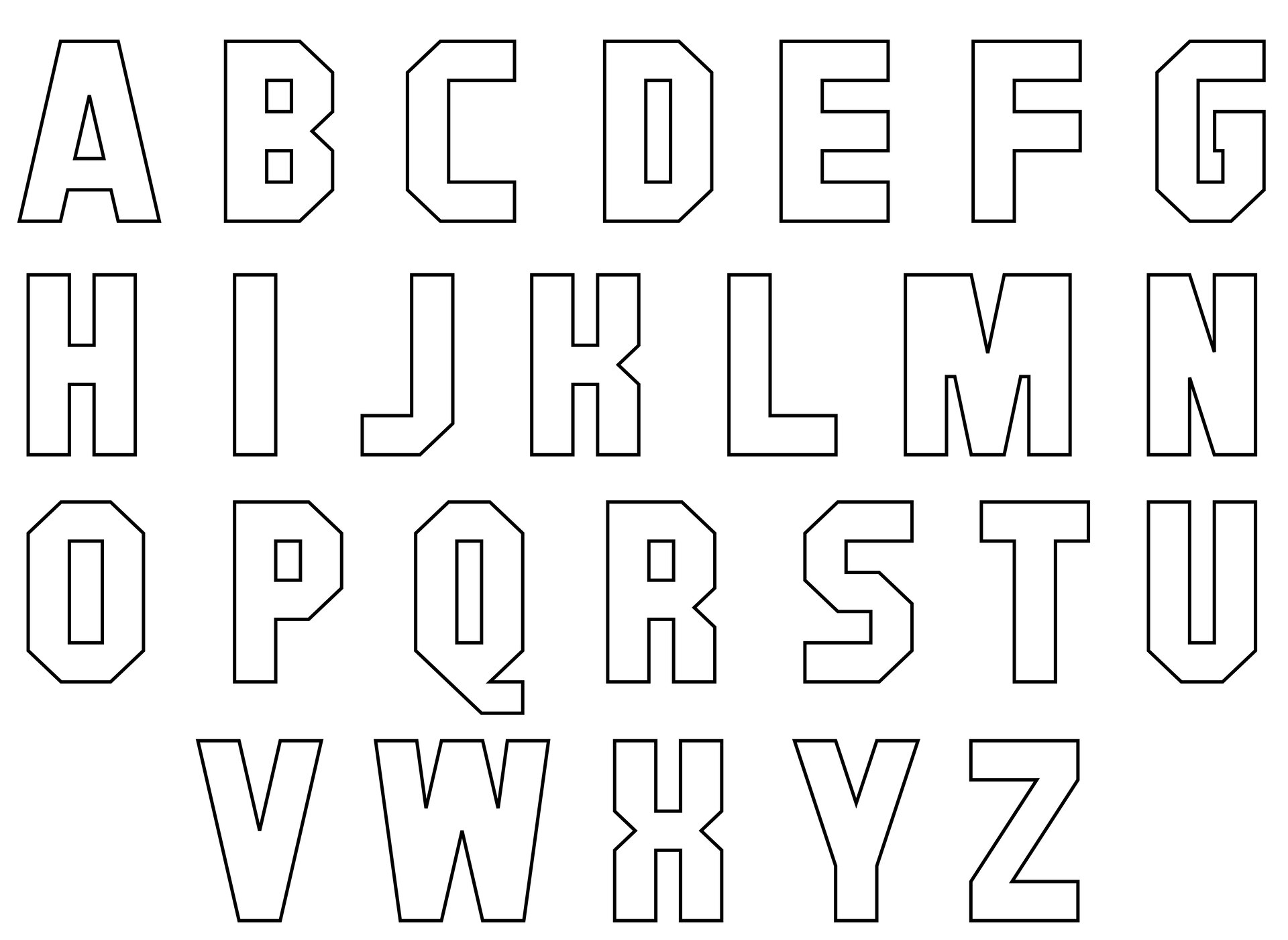 Printable 4 Inch Block Alphabet Letters