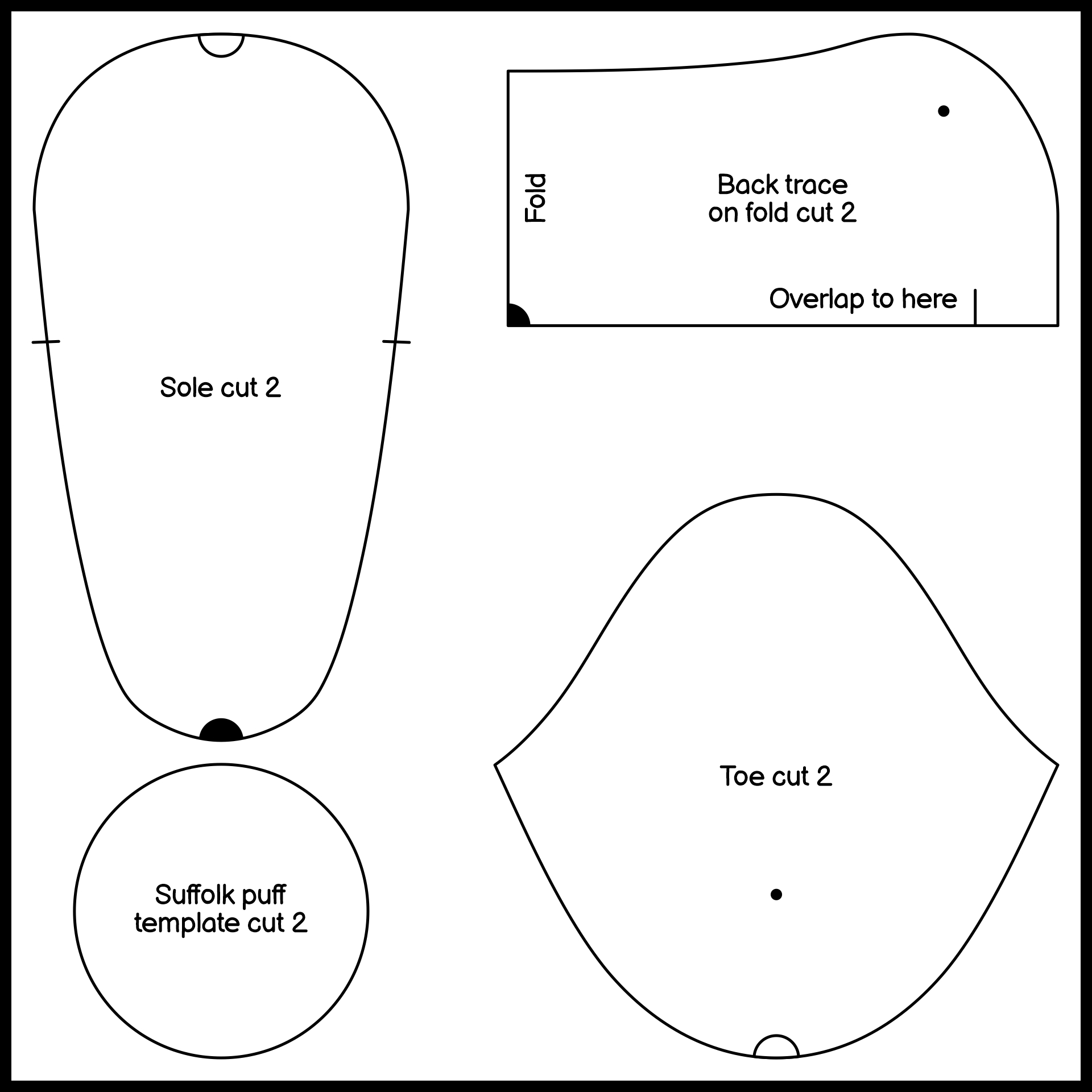 Printable Baby Shoe Pattern Designs