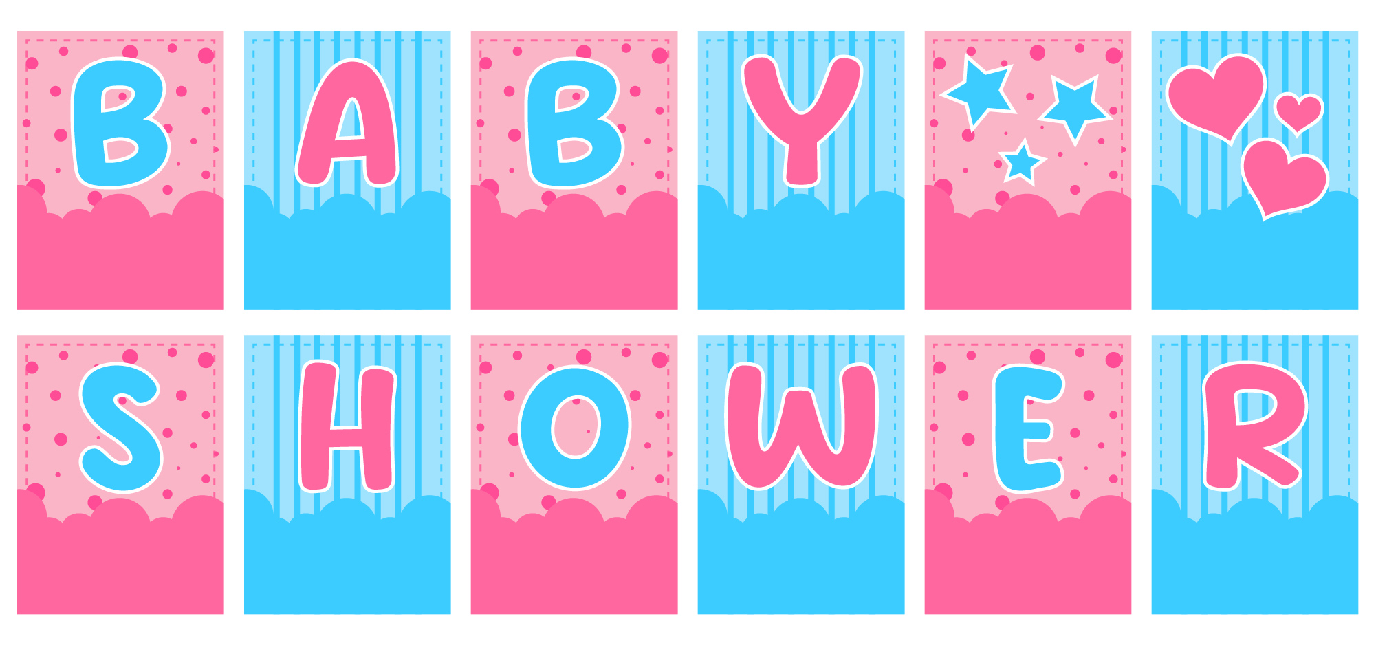 Printable Baby Shower Banner Letters