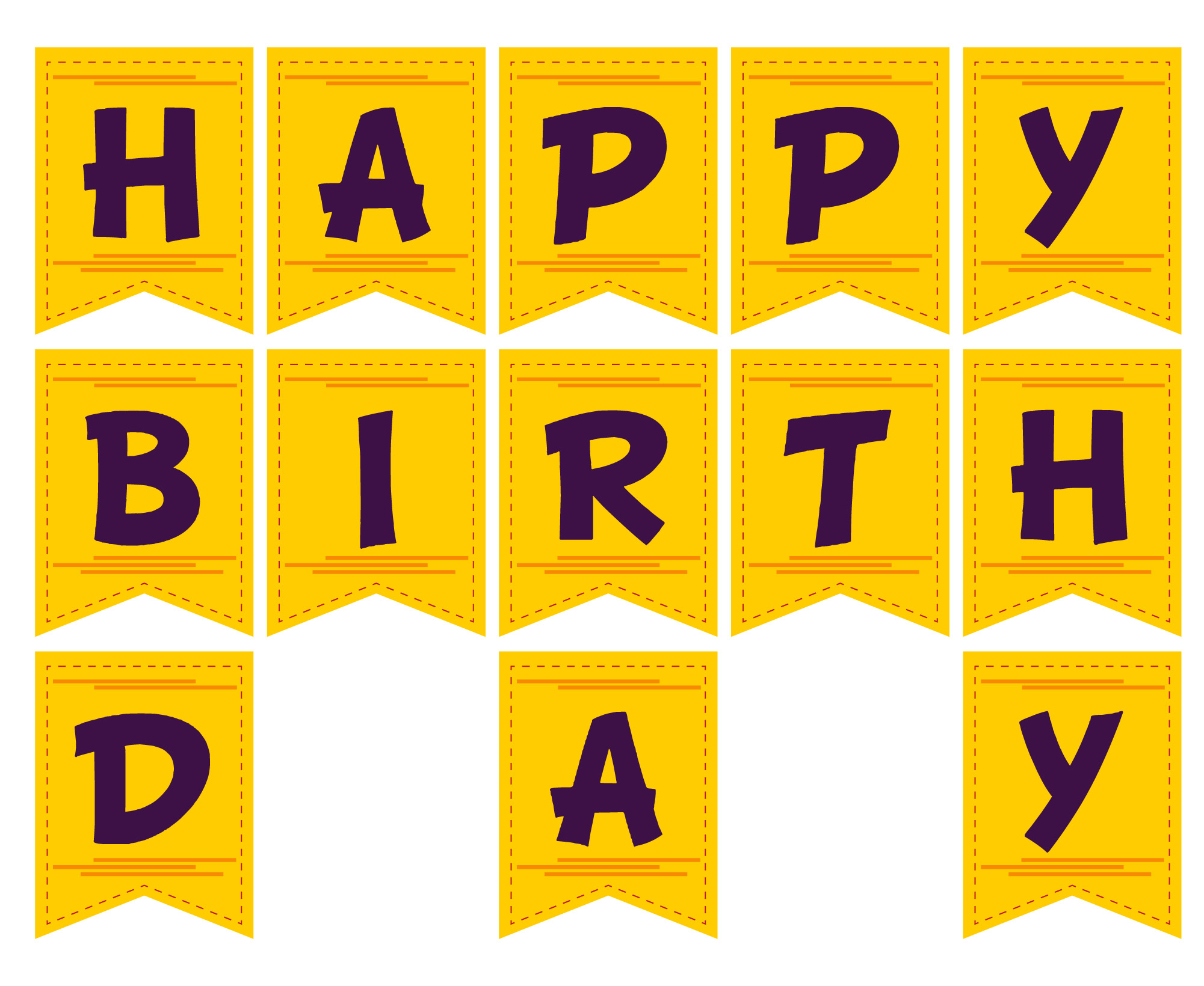 Printable Birthday Banner Letters