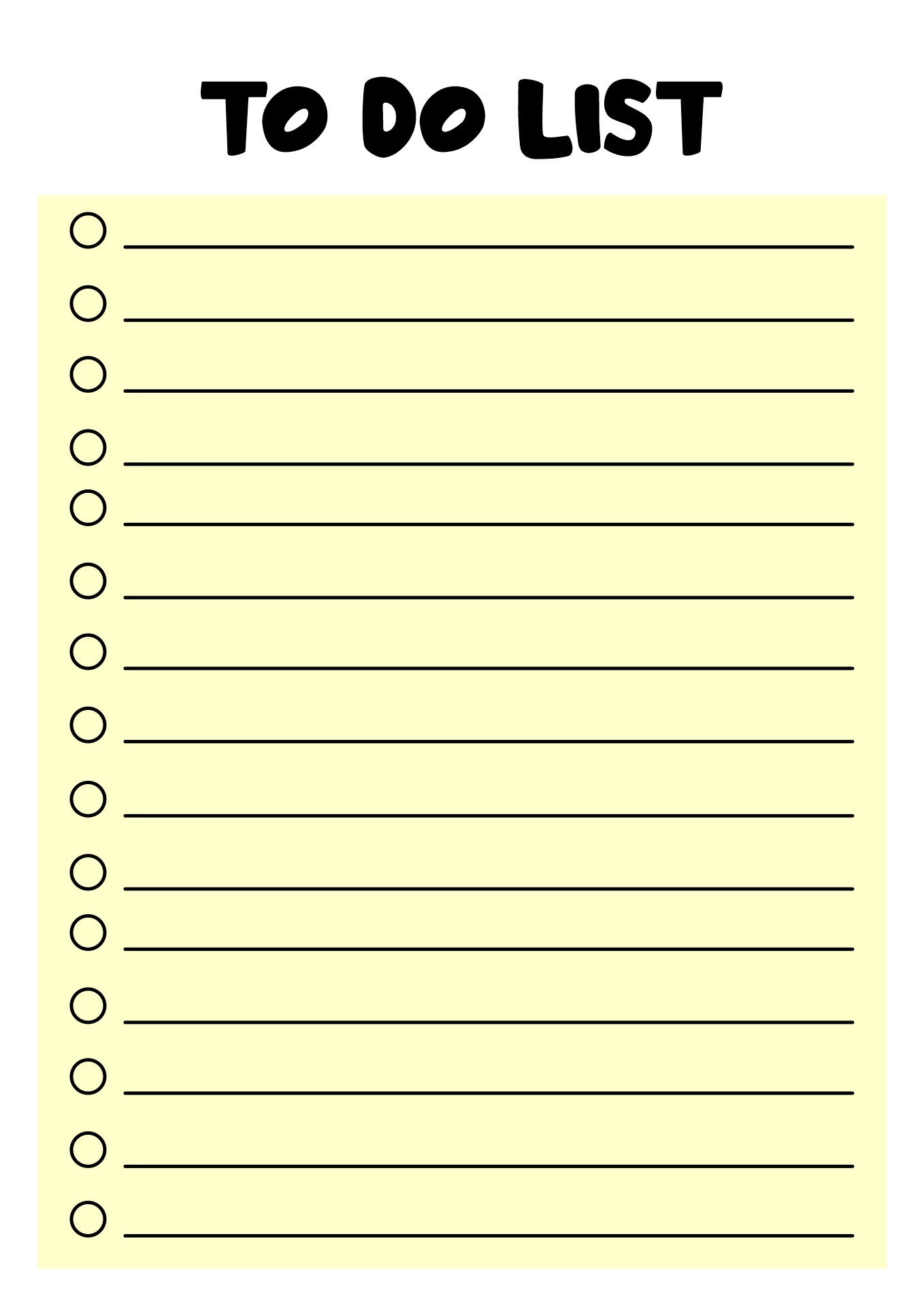 Printable Blank To-Do List