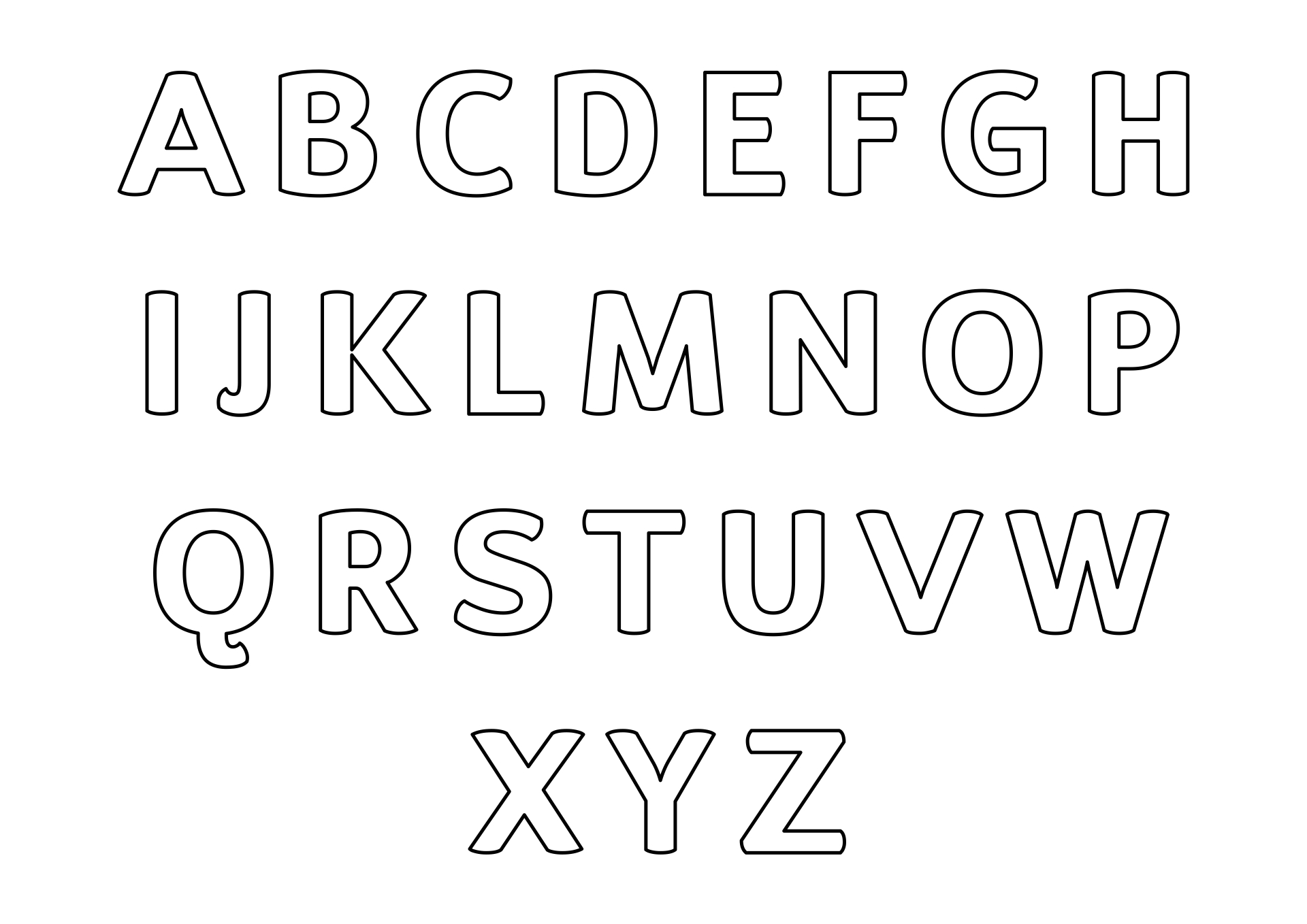 Printable Block Alphabet Stencil Letters