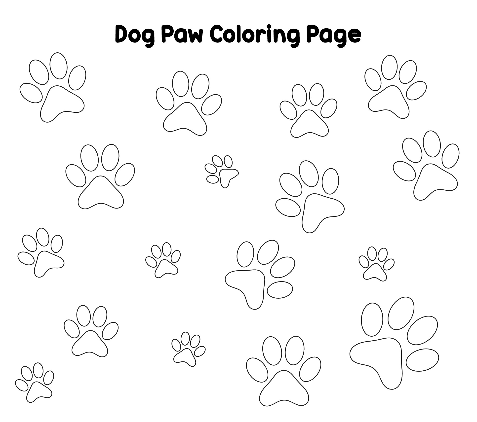 Printable Dog Paw Print Coloring Pages