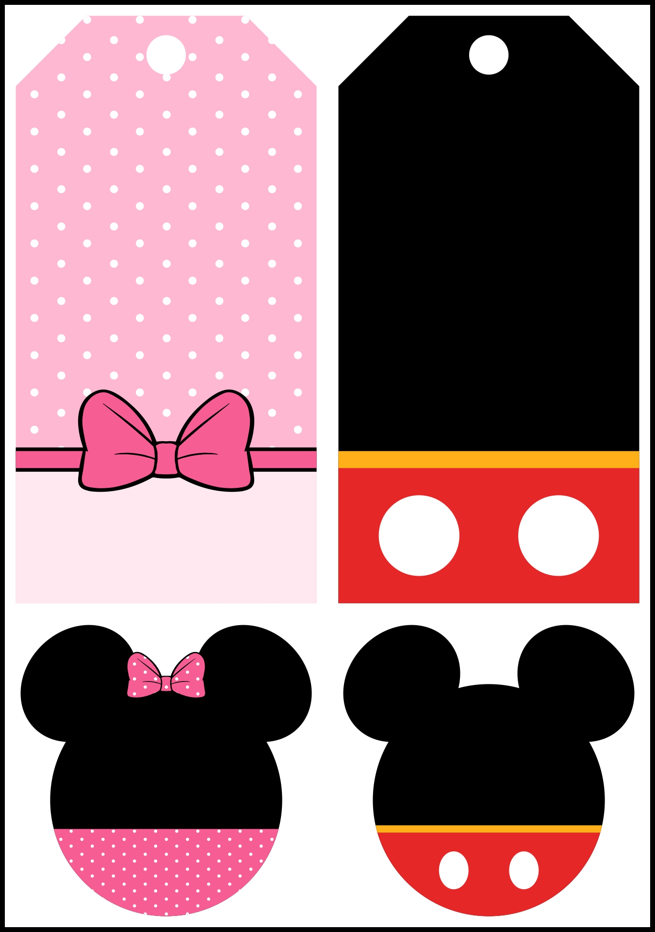 Printable Mickey Mouse Favor Tags