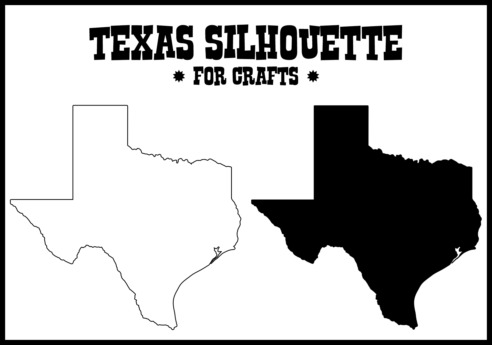 Printable Texas Silhouette for Crafts