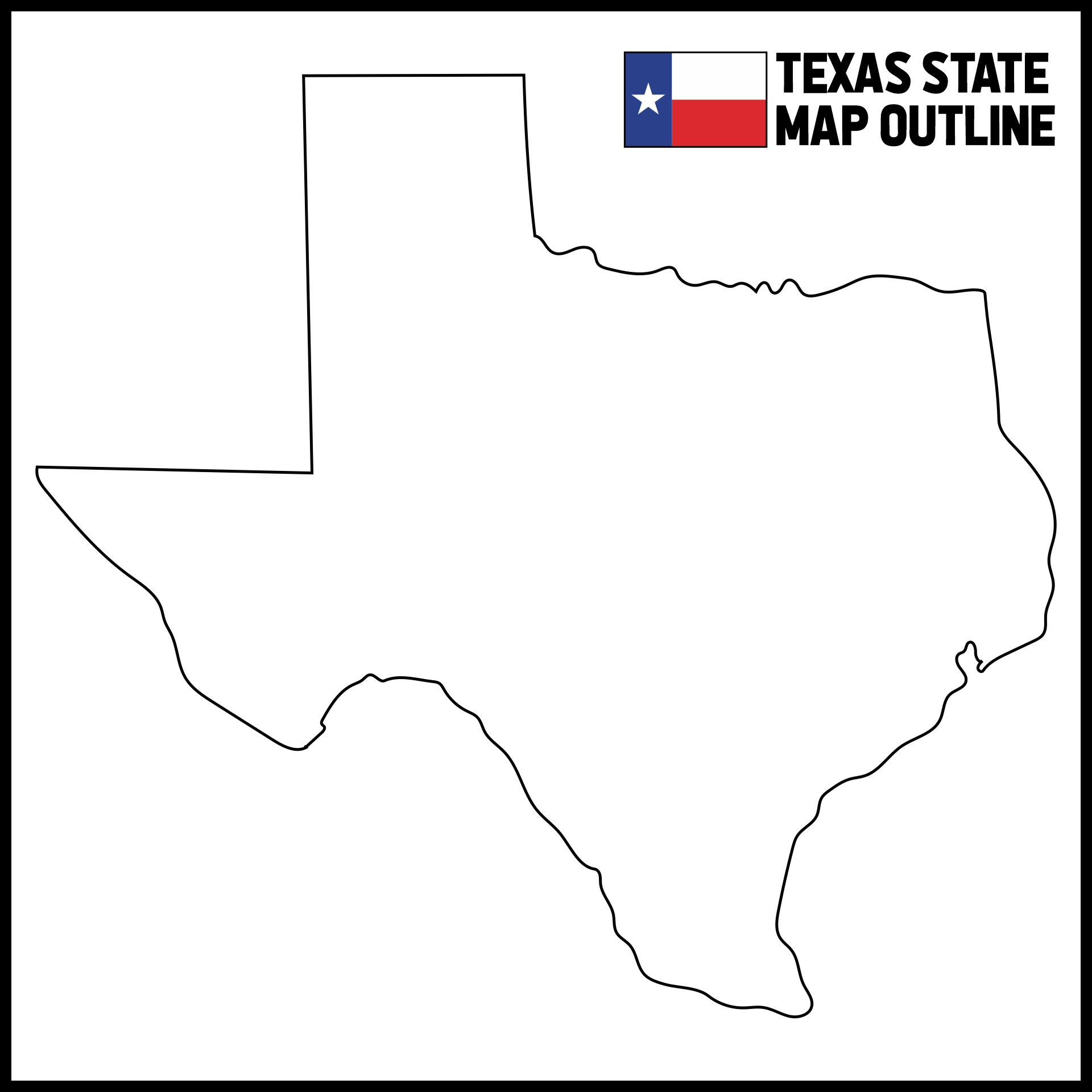 Printable Texas State Map Outline