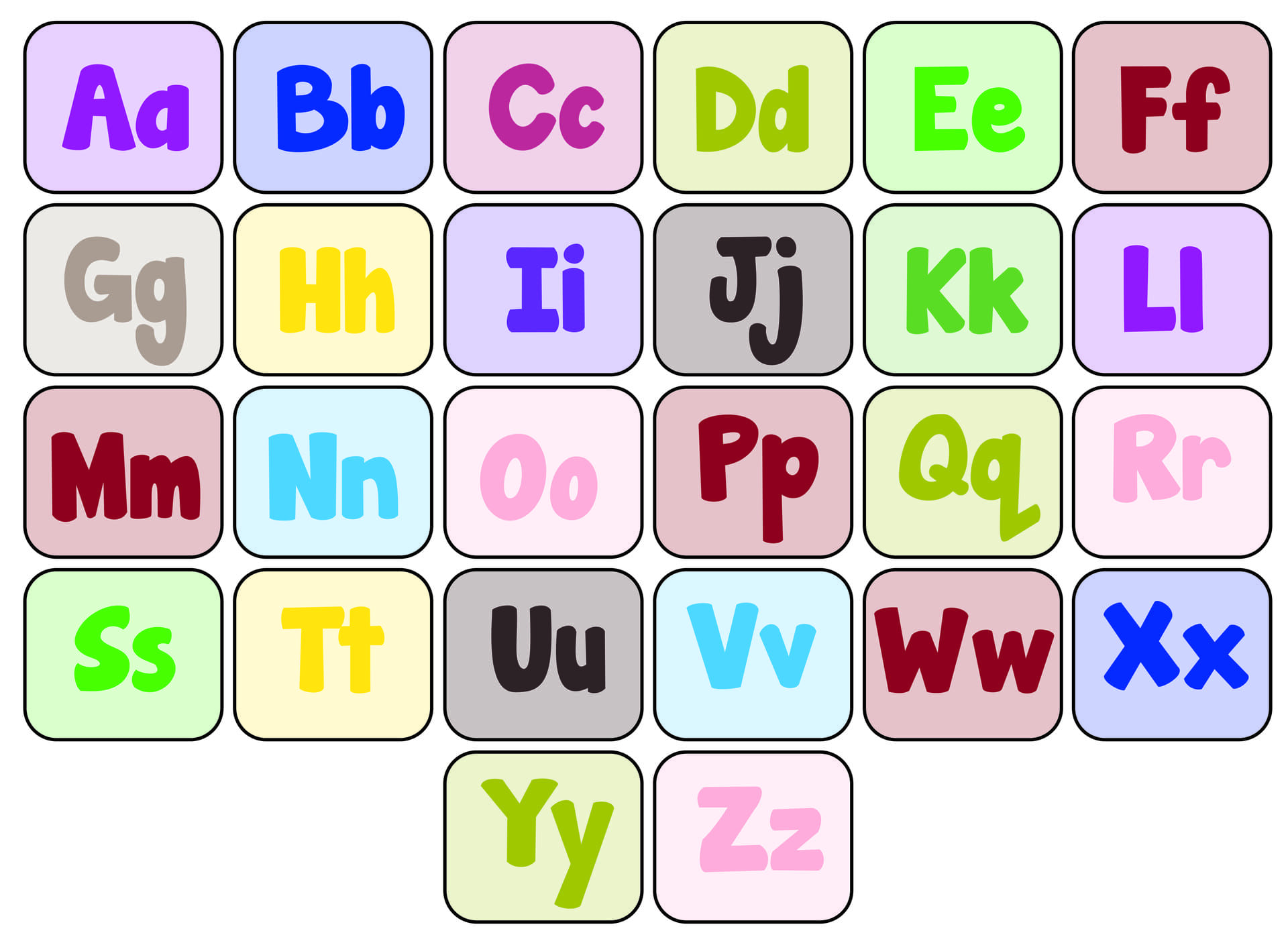 Printable Upper and Lowercase Alphabet Chart