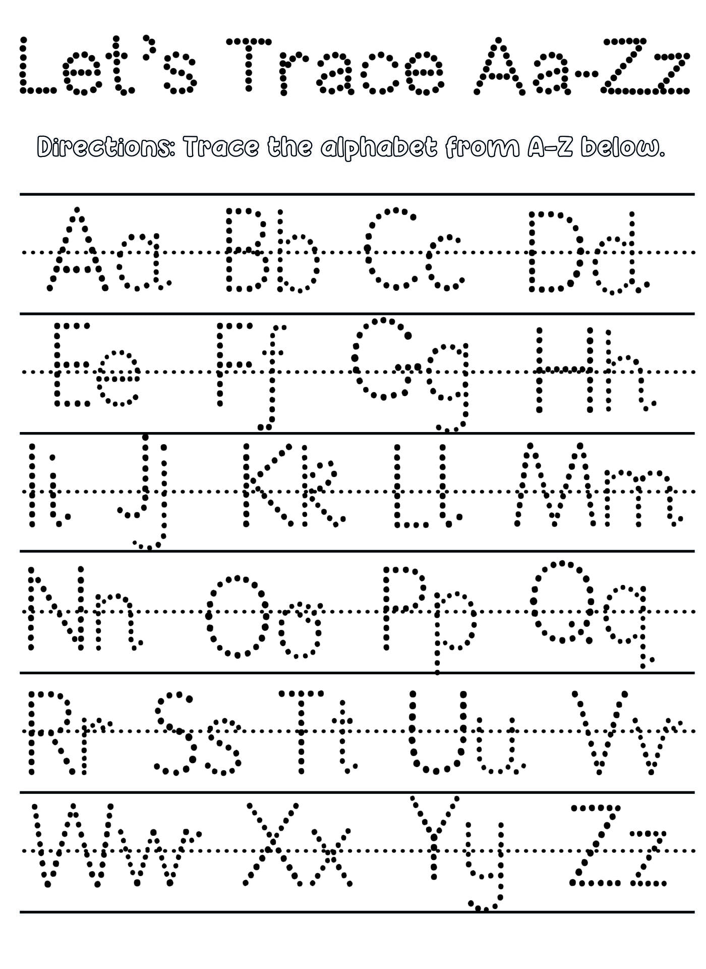 Printable Upper and Lowercase Alphabet Tracing