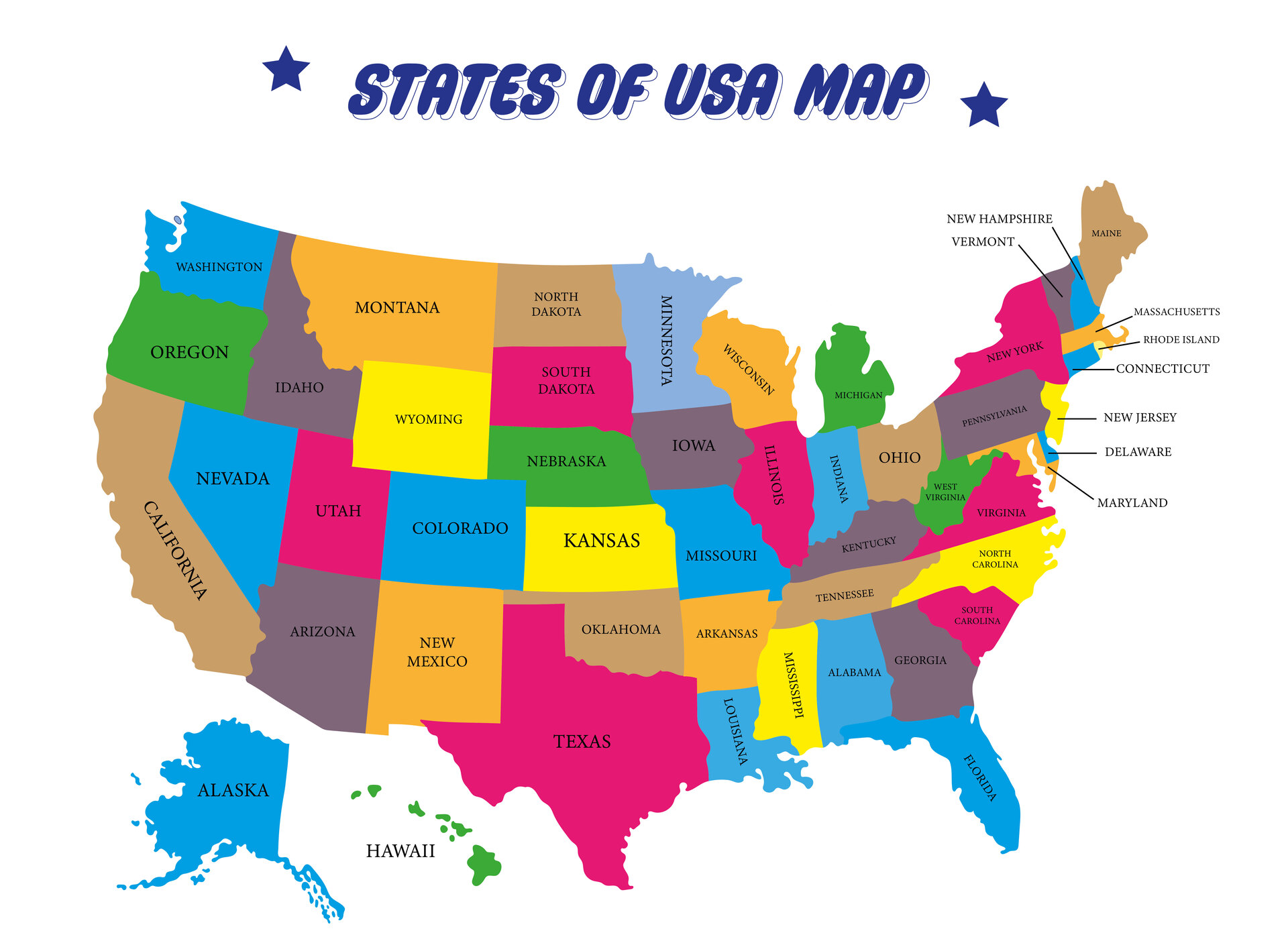 Printable US Map with State Names