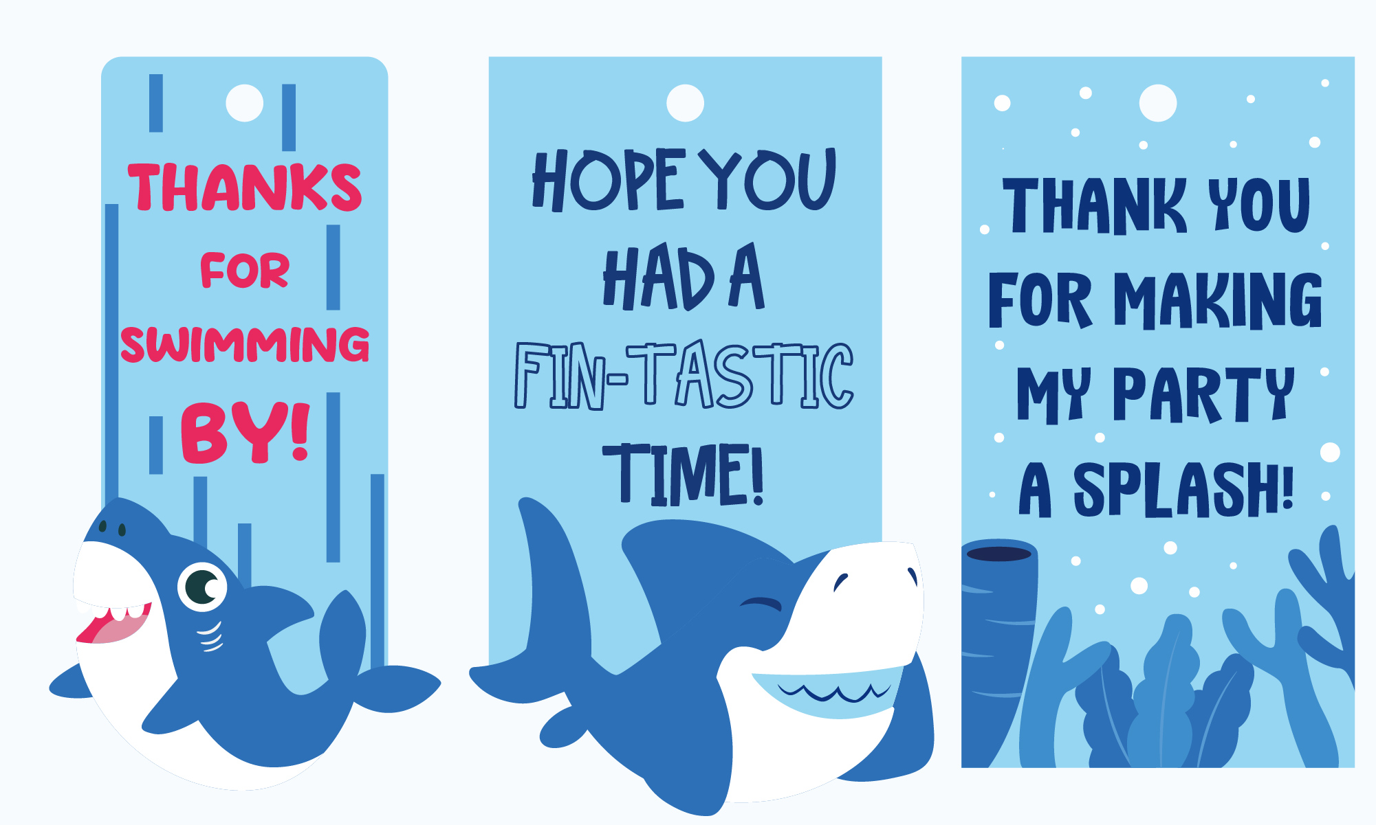 Shark Party Favor Tags