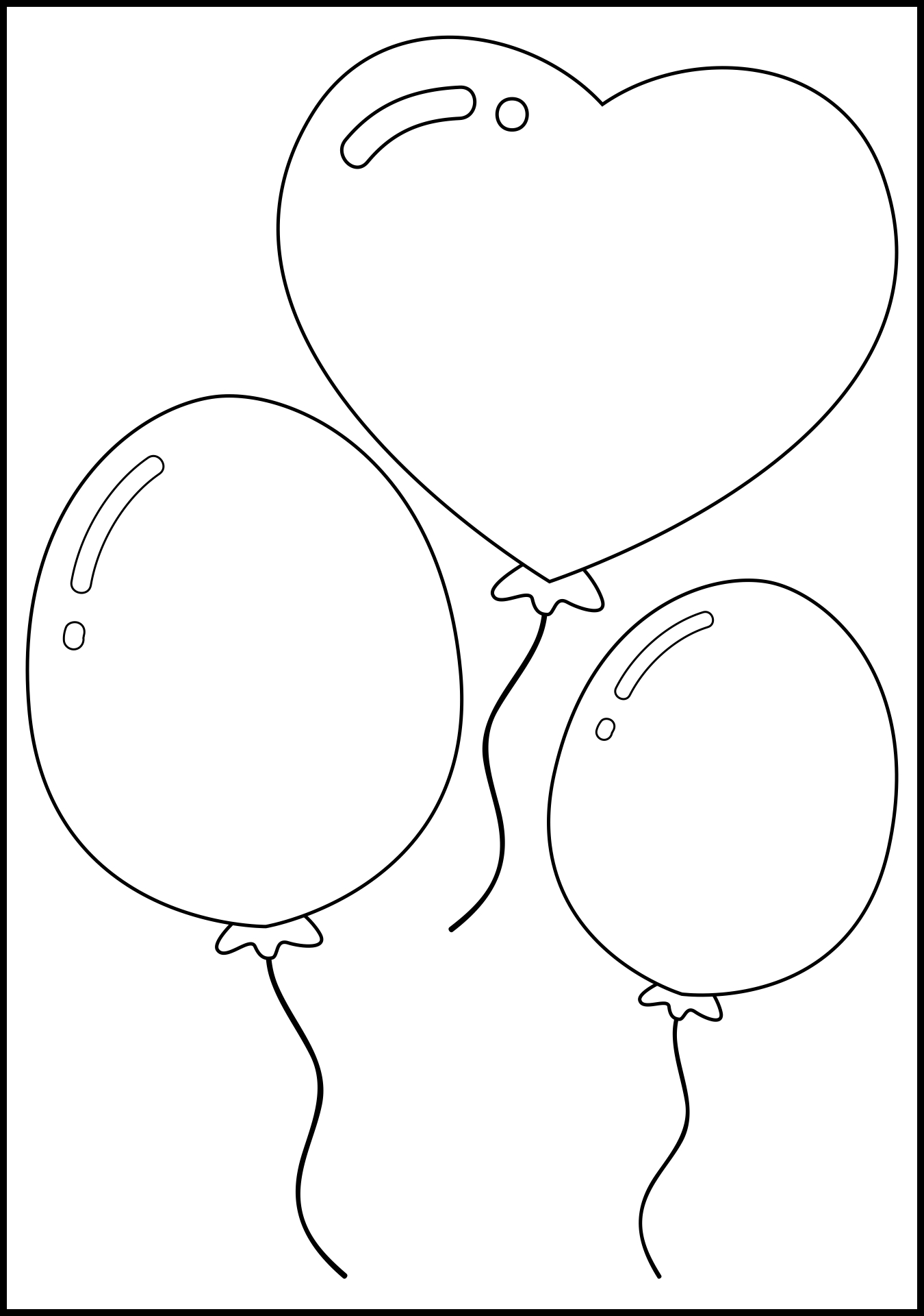 Small Balloon Colouring Sheet Printable