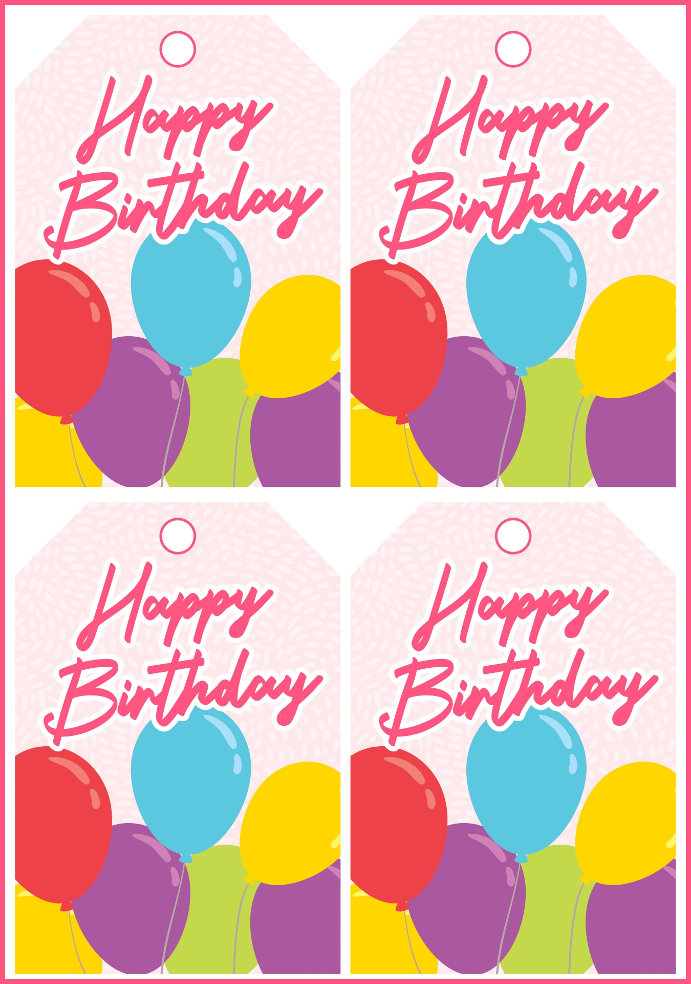 Small Balloon Gift Tags Printable