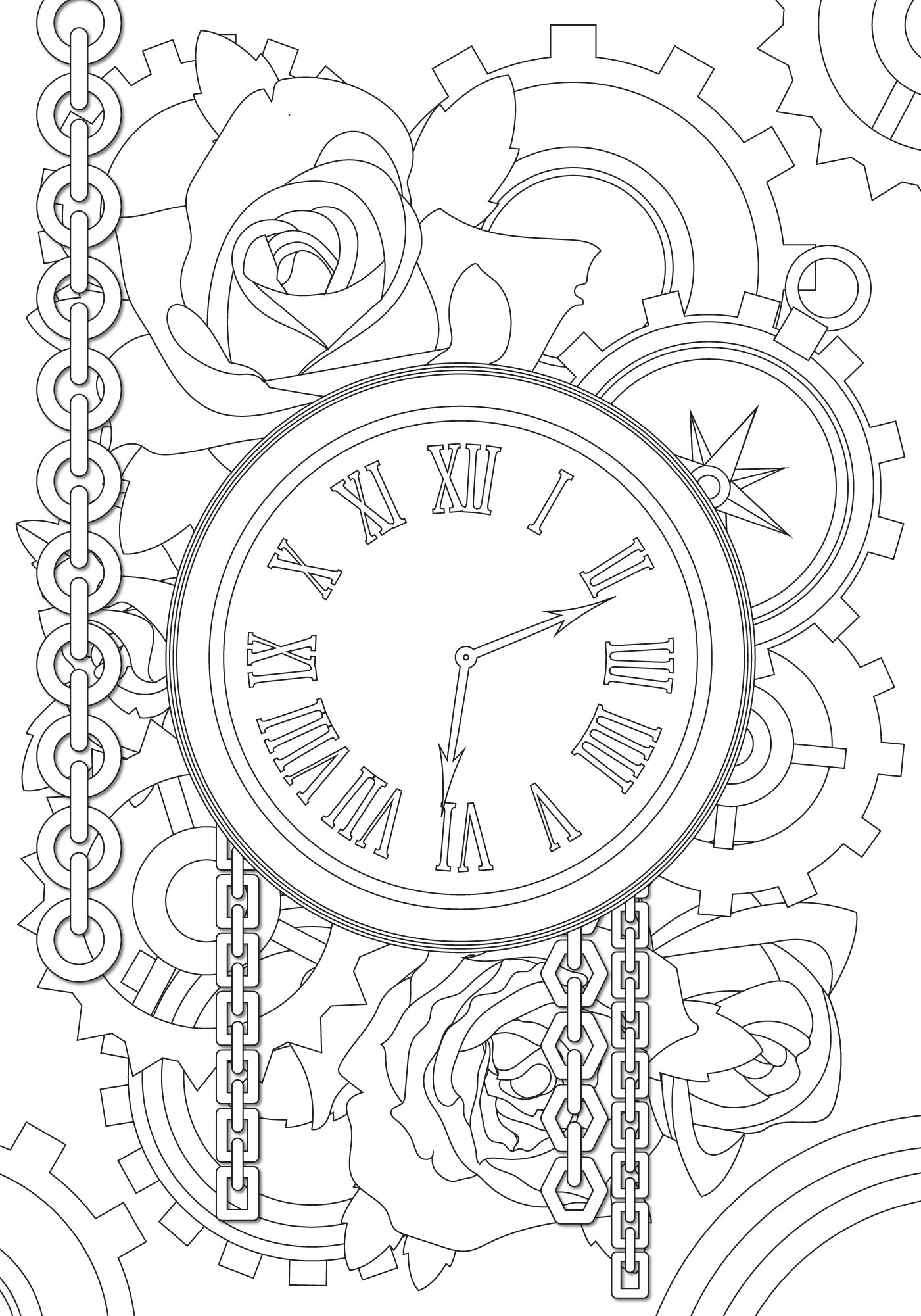 Steampunk Coloring Pages for Adults