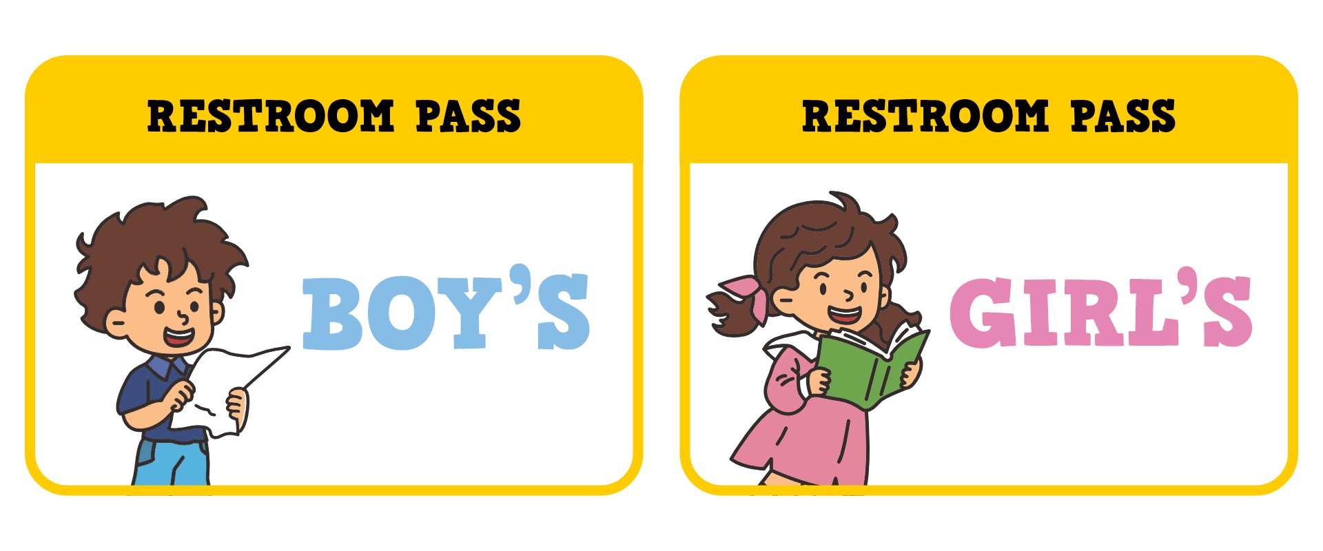 Teachers Set of Printable Bathroom Passes