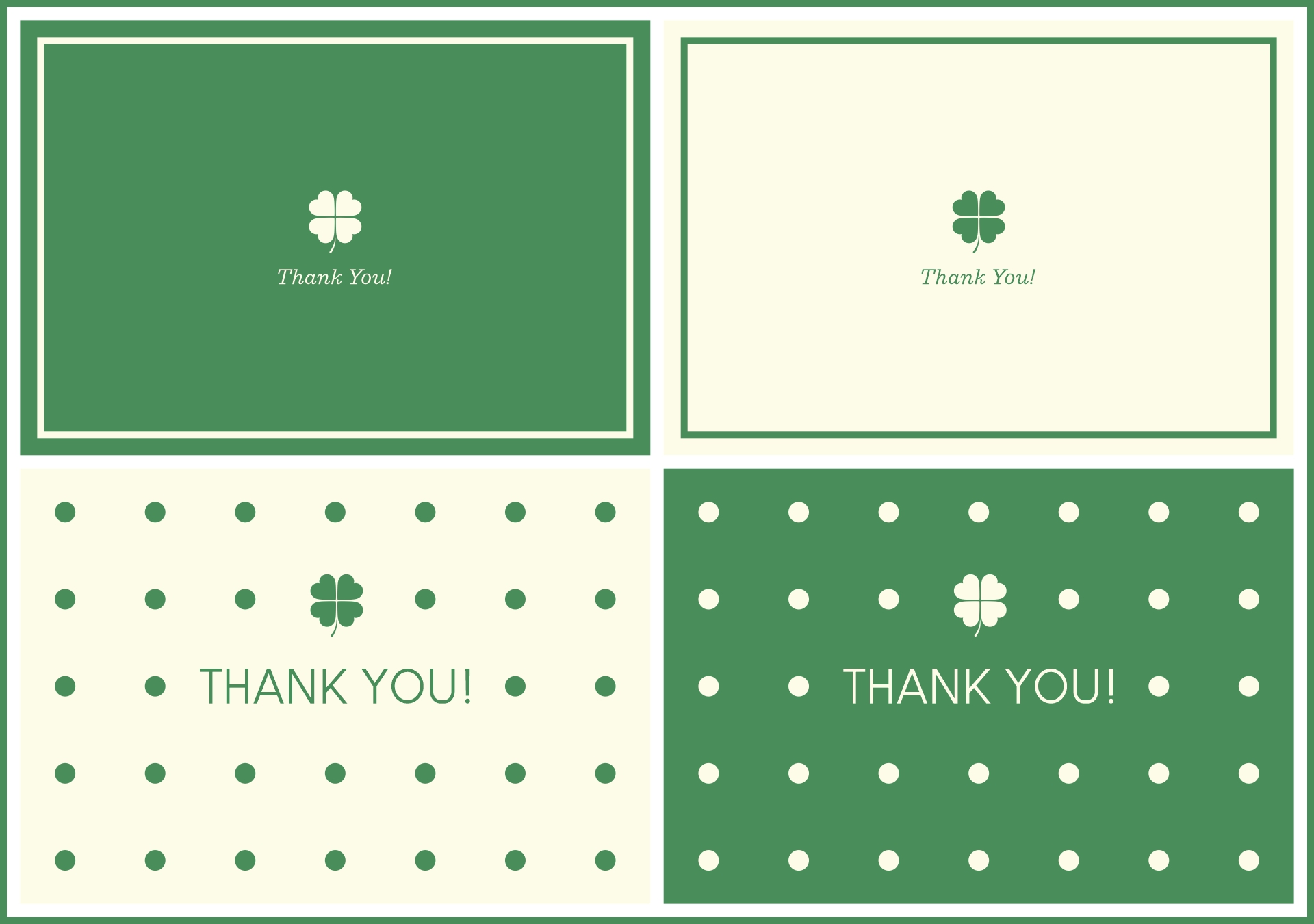 Thank You Card Pack Clovers Set