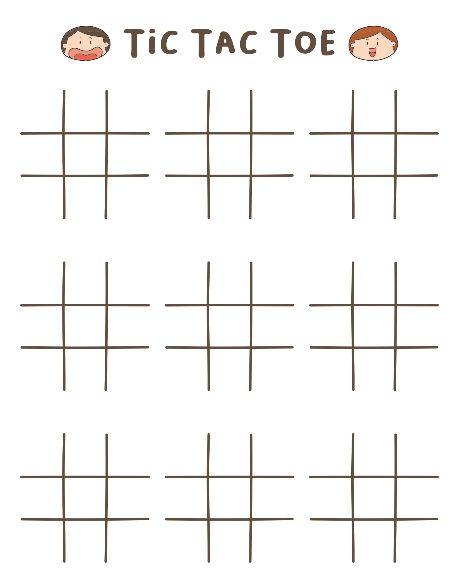 Travel Tic Tac Toe Printable Sheets