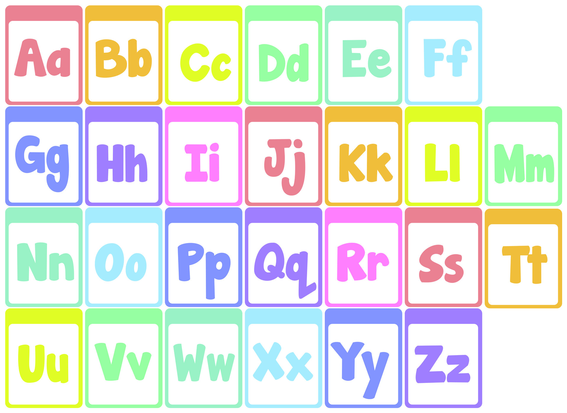 Upper and Lowercase Printable Alphabet Flashcards