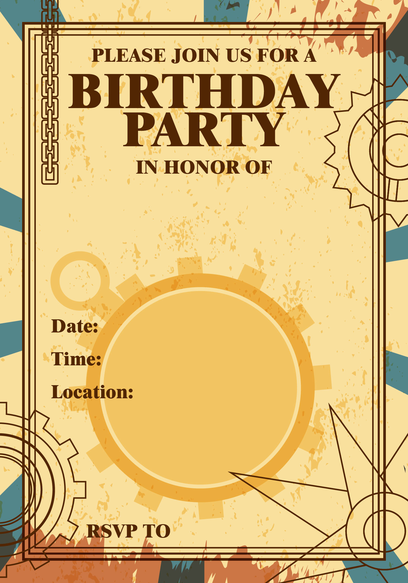 Victorian Steampunk Party Invitations