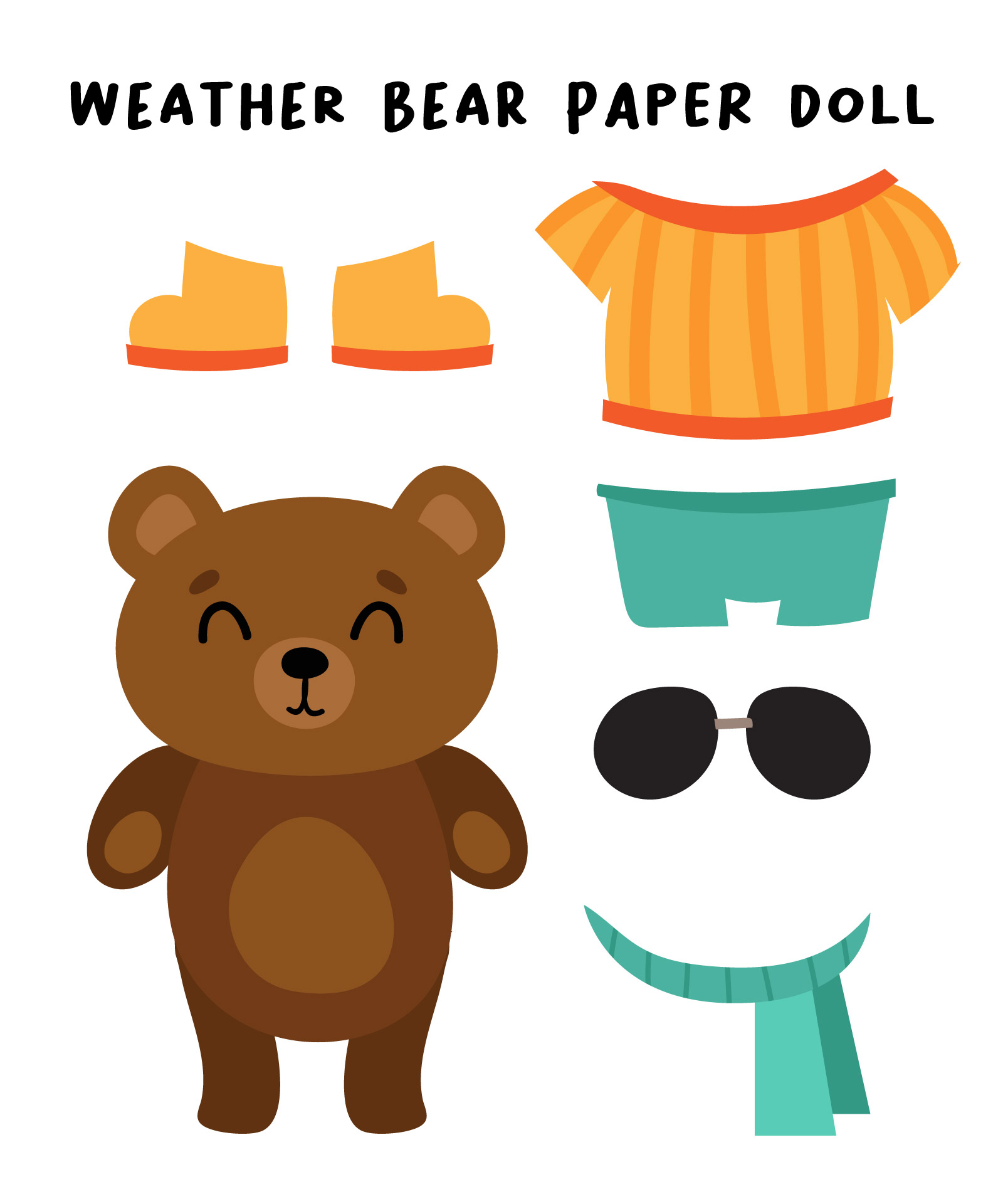 Weather Bear Paper Doll Craft