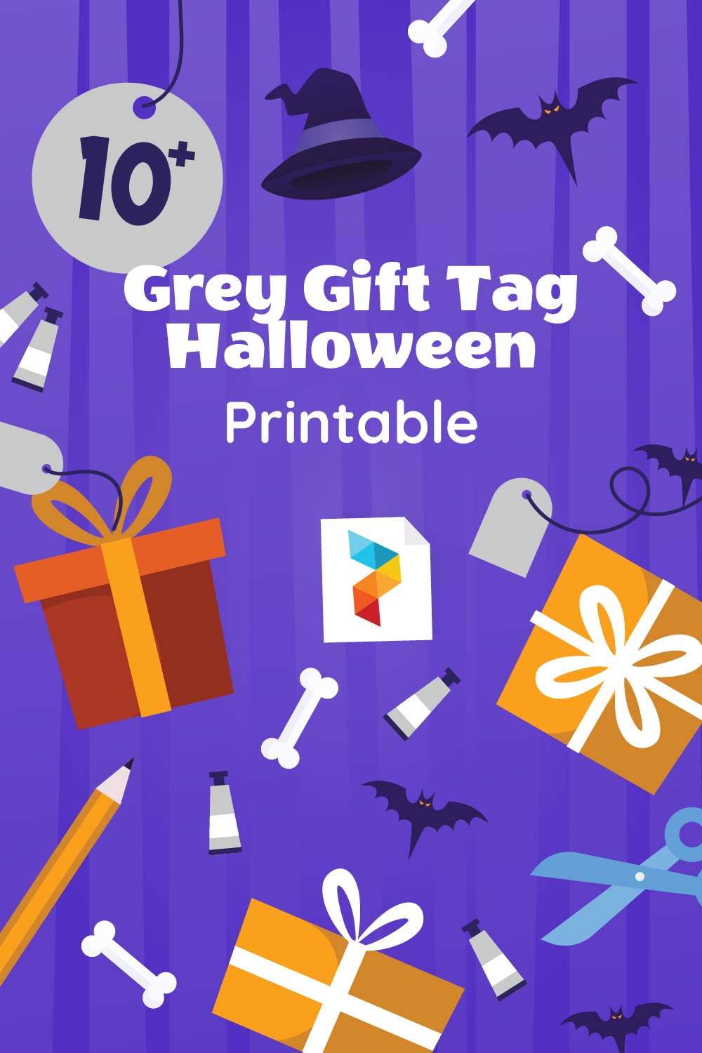 Grey Gift Tag Halloween