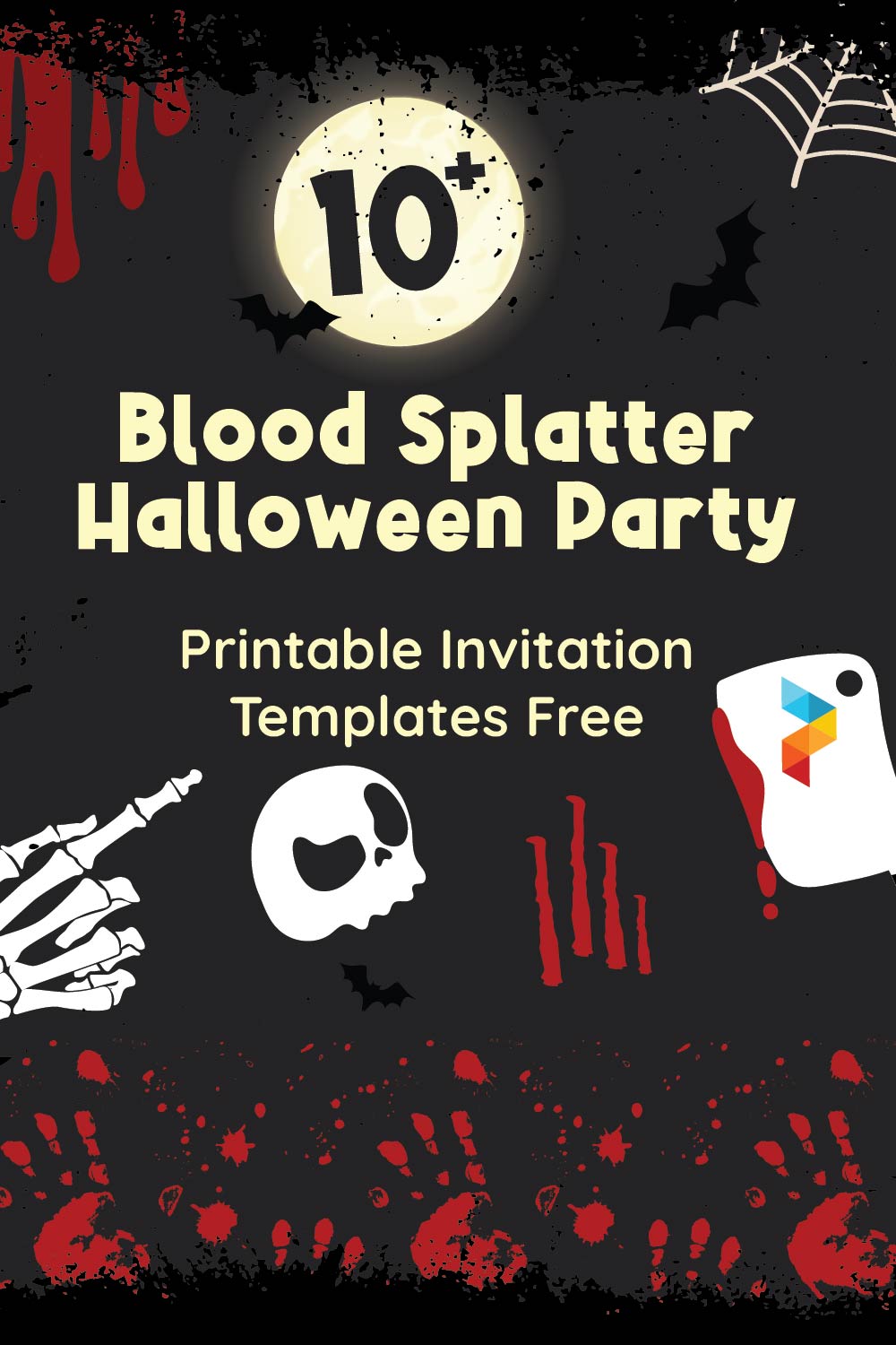 Blood Splatter Halloween Party  Invitation Templates