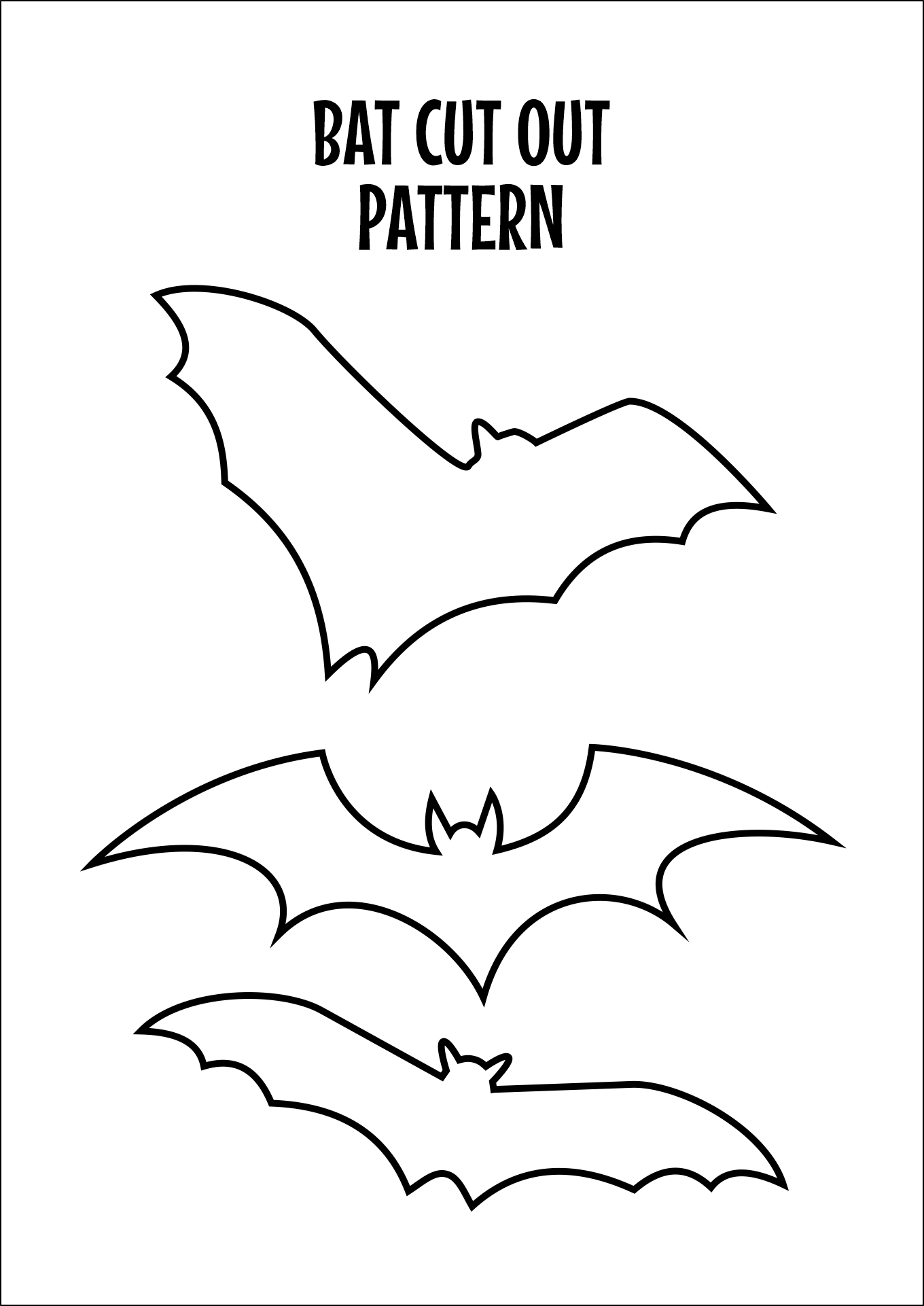 Bat Cut Out Patterns