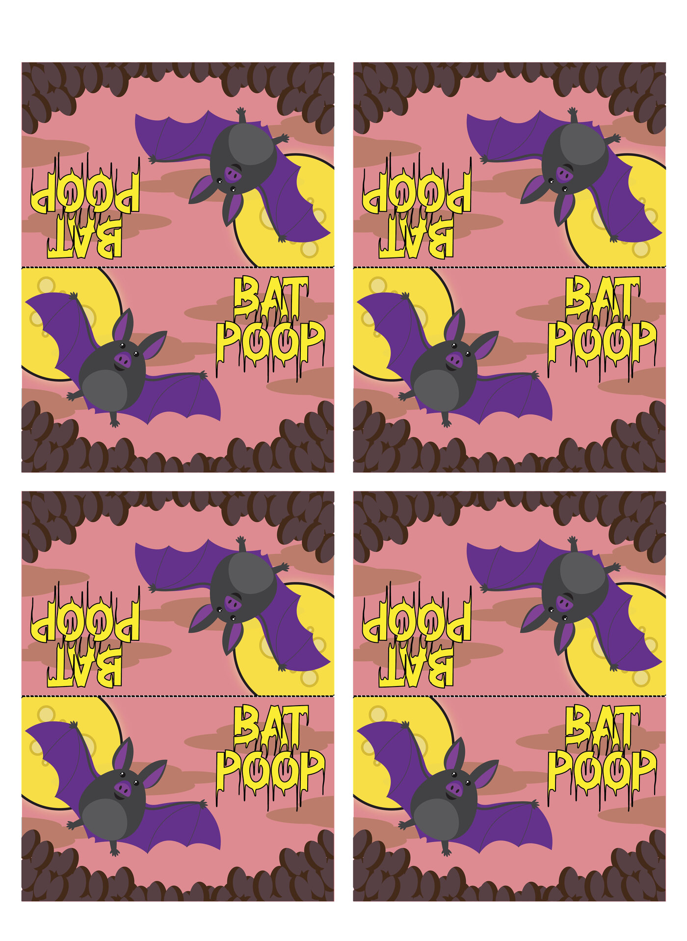 Bat Poop Bag Topper Party Printable