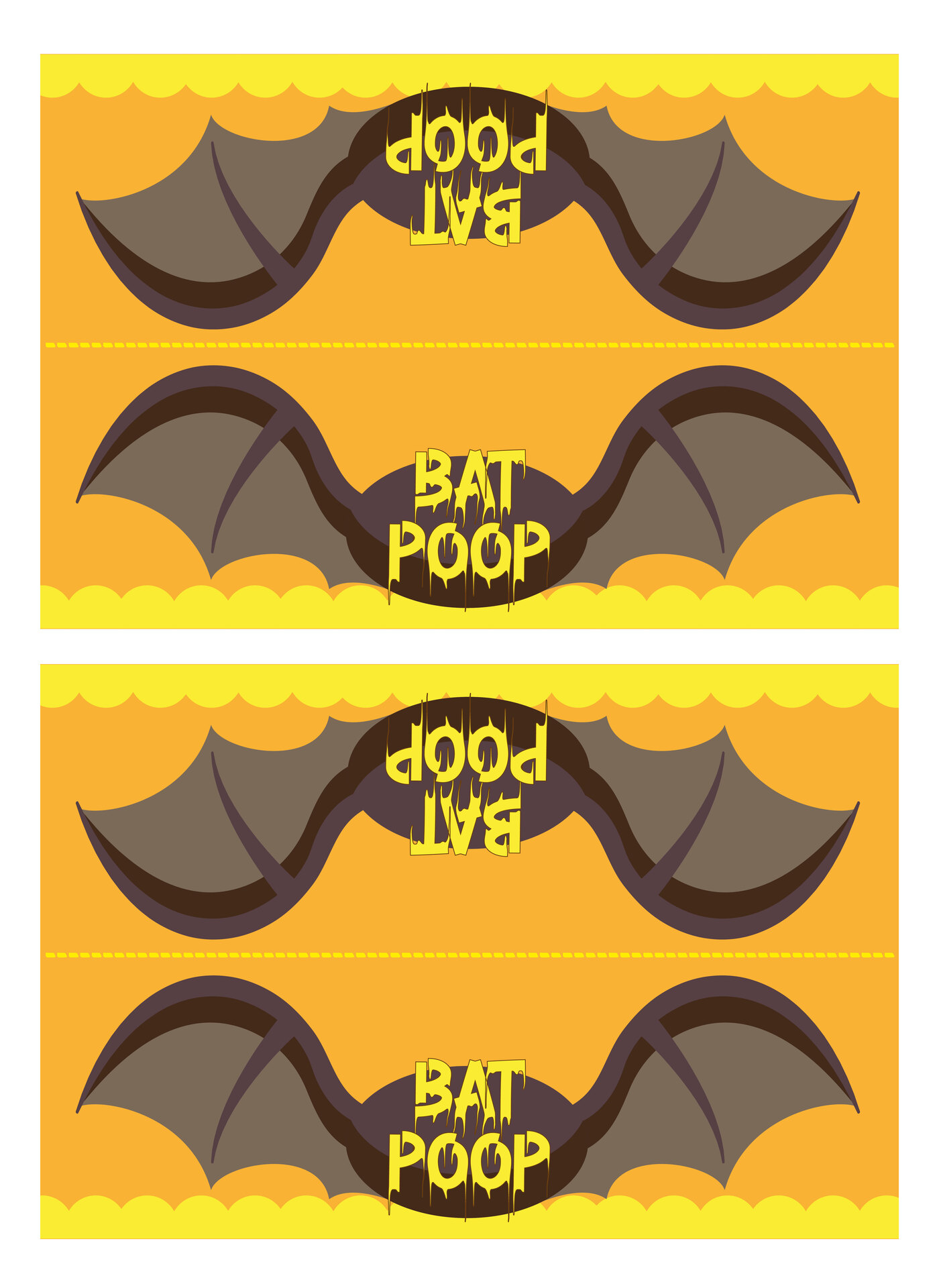 Bat Poop Treat Labels