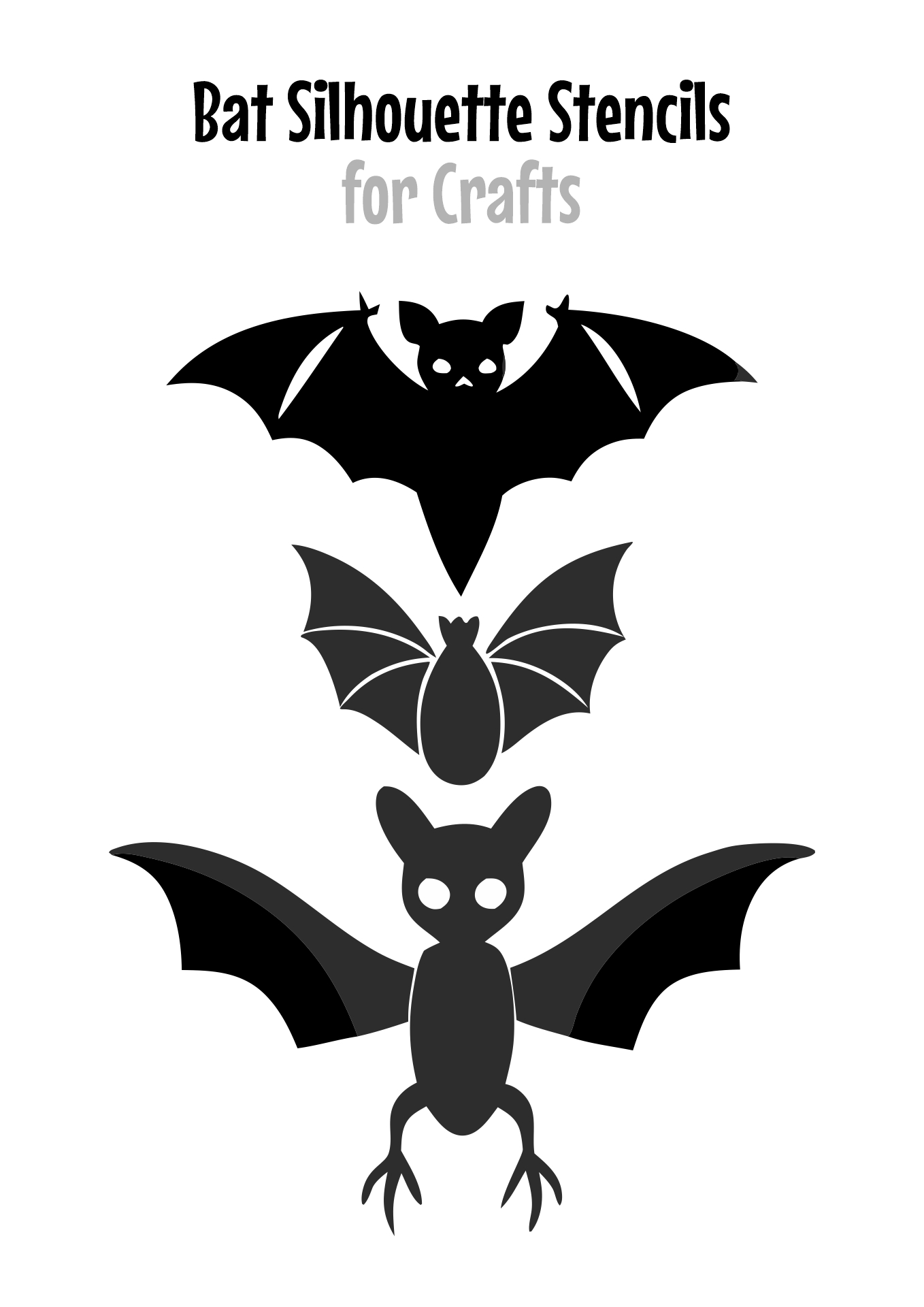 Bat Silhouette Stencils for Crafts