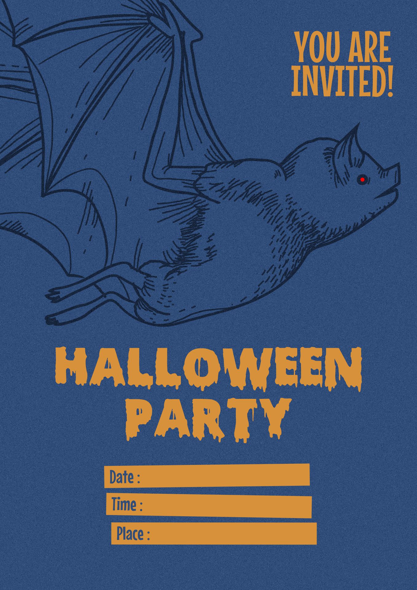 Bat Themed Party Invitations