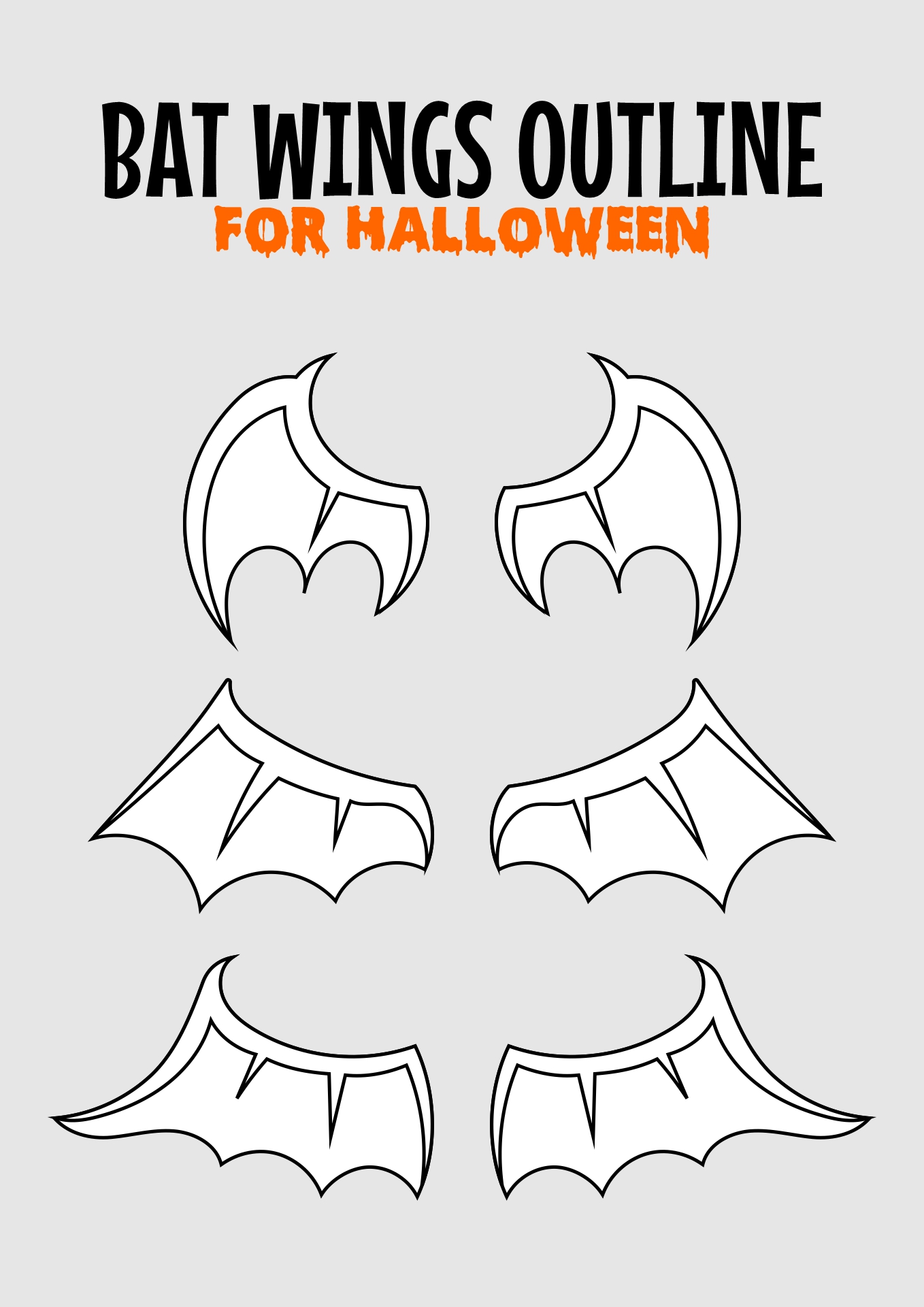 Bat Wings Outline for Halloween