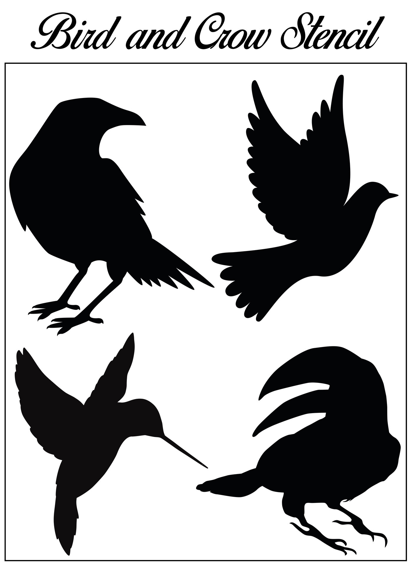 Bird Stencil Designs Featuring Crows