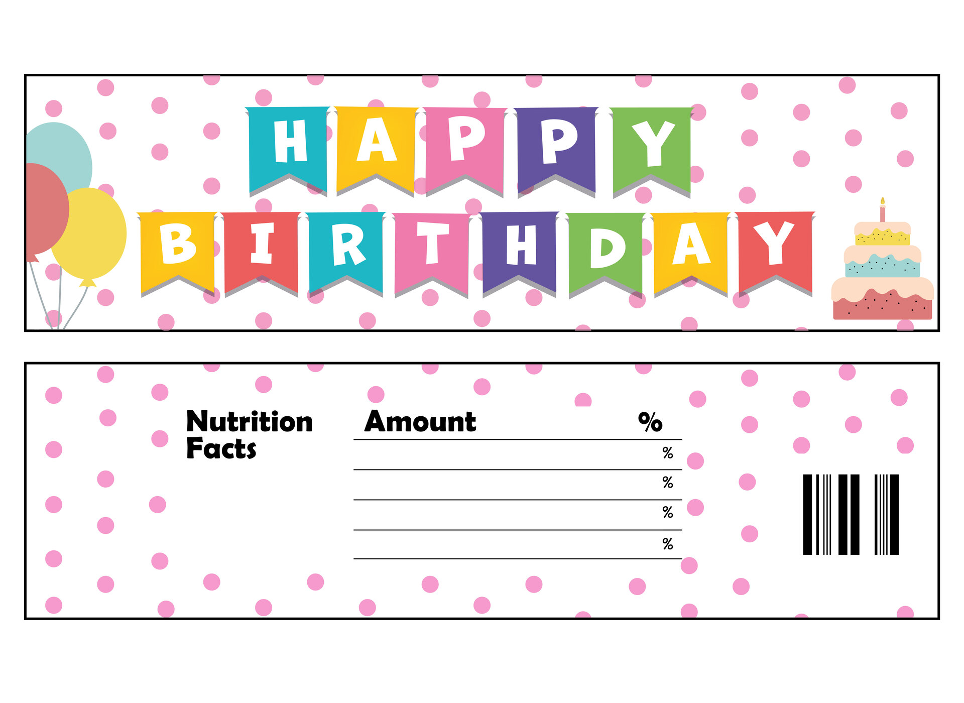 Birthday Party Candy Bar Labels Printable