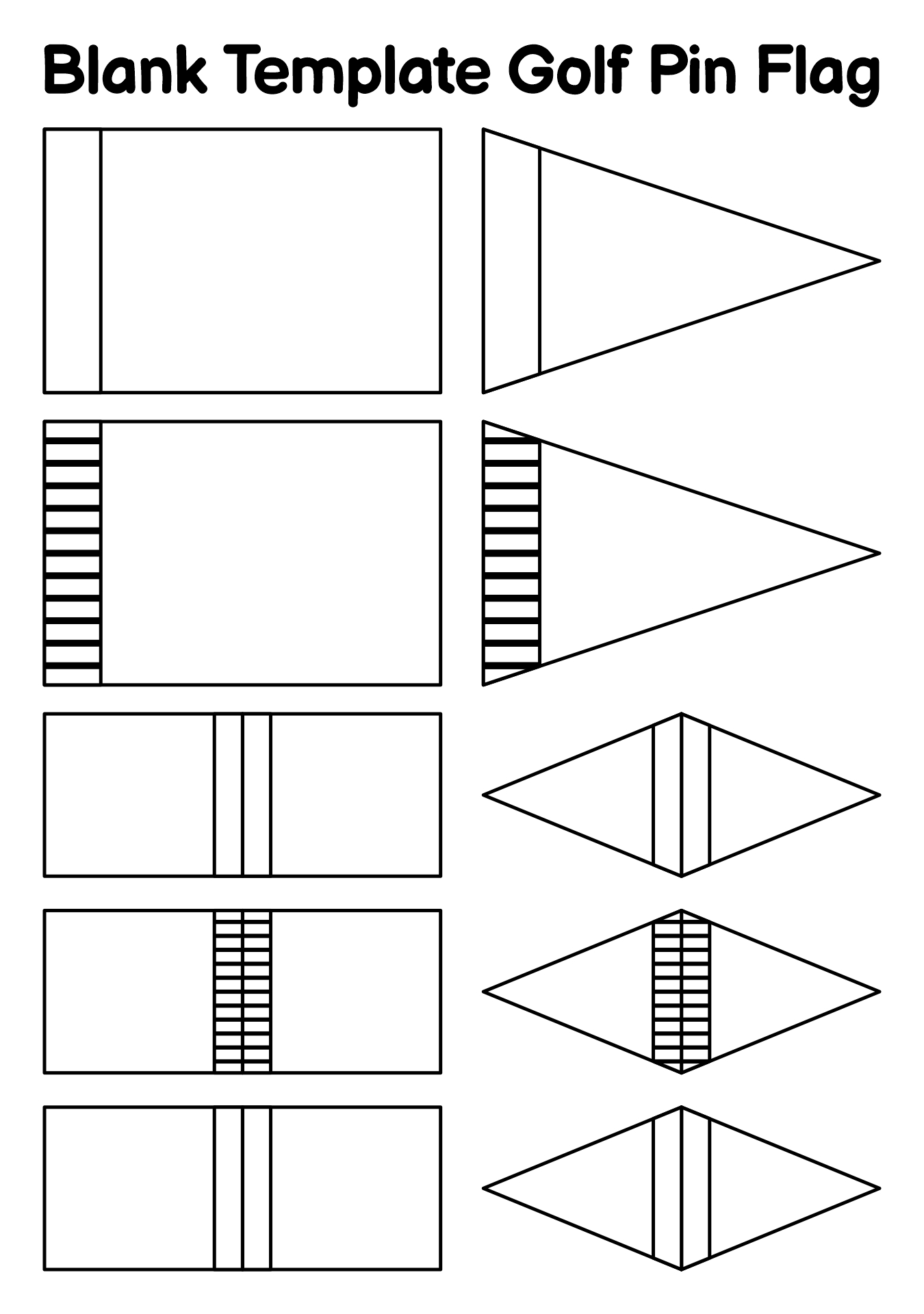 Blank Template Golf Pin Flag