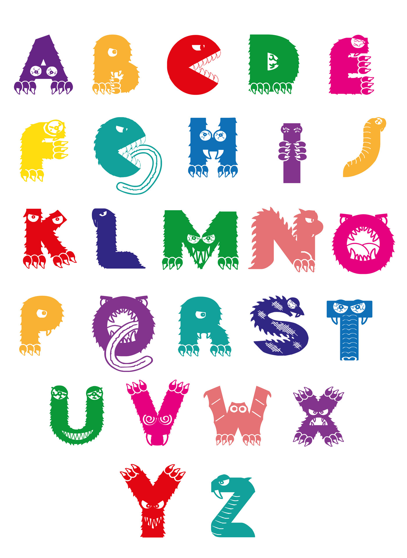 Colorful Monster Alphabet Printables