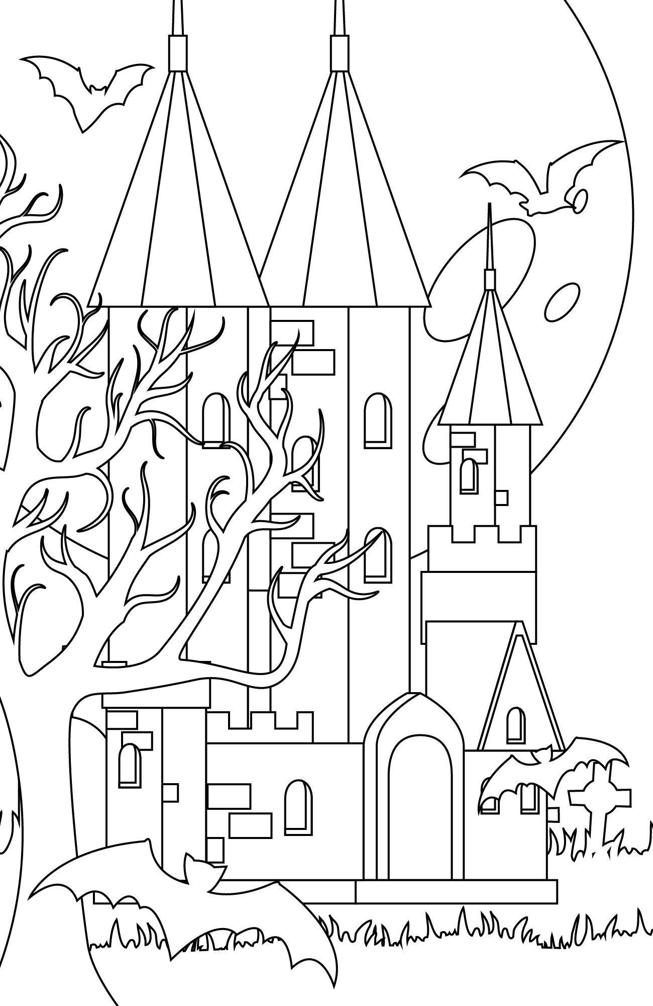 Creepy Castles Printable Coloring Designs