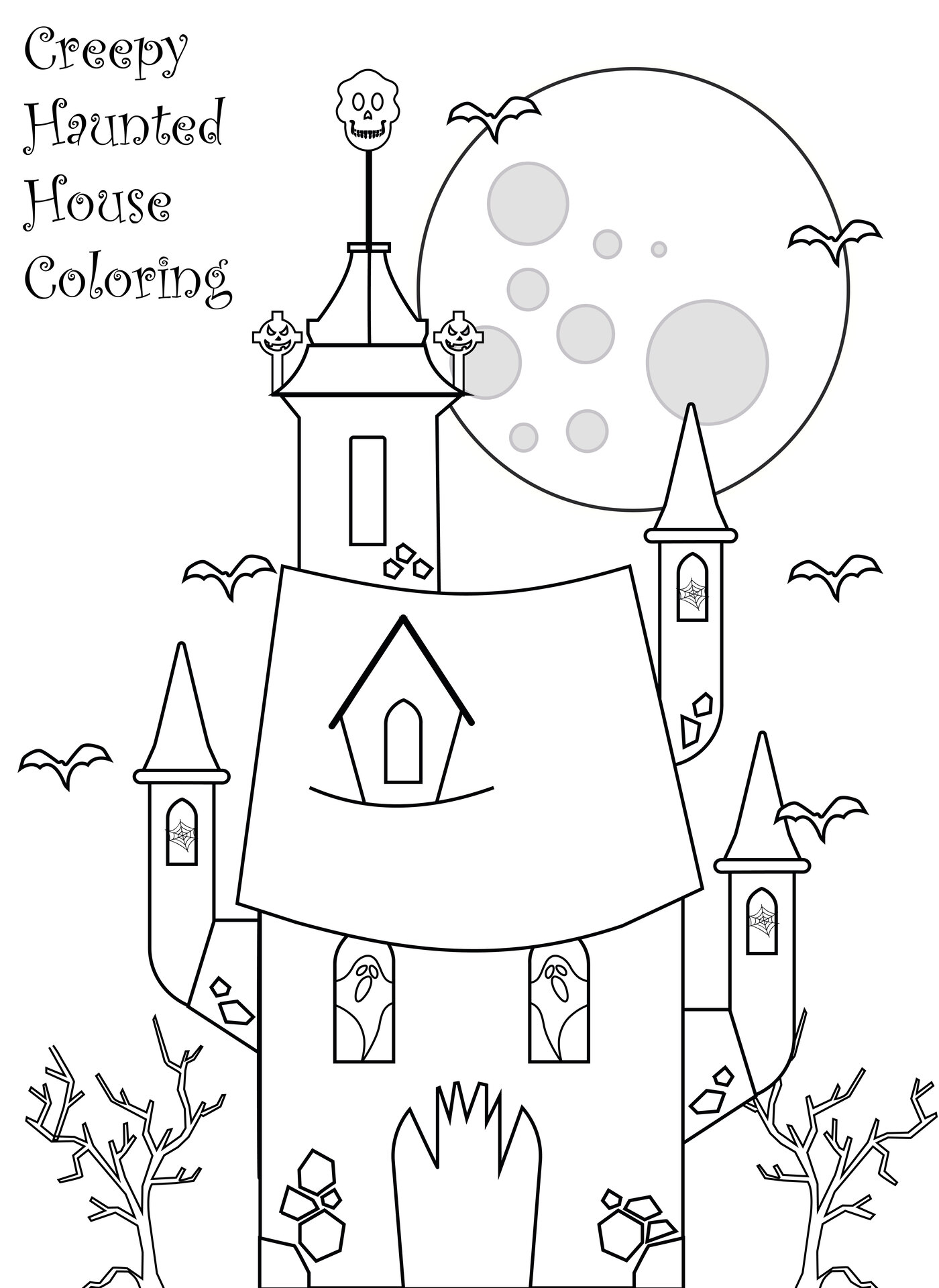 Creepy Haunted House Coloring Activities for Kids