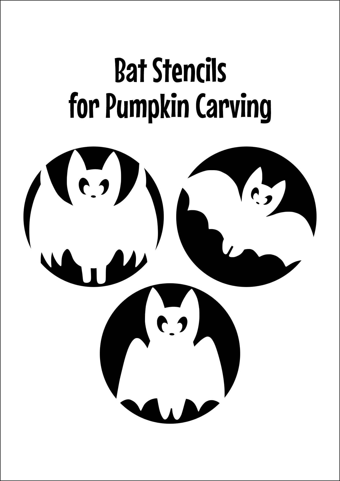 Easy Bat Stencils for Pumpkin Carving