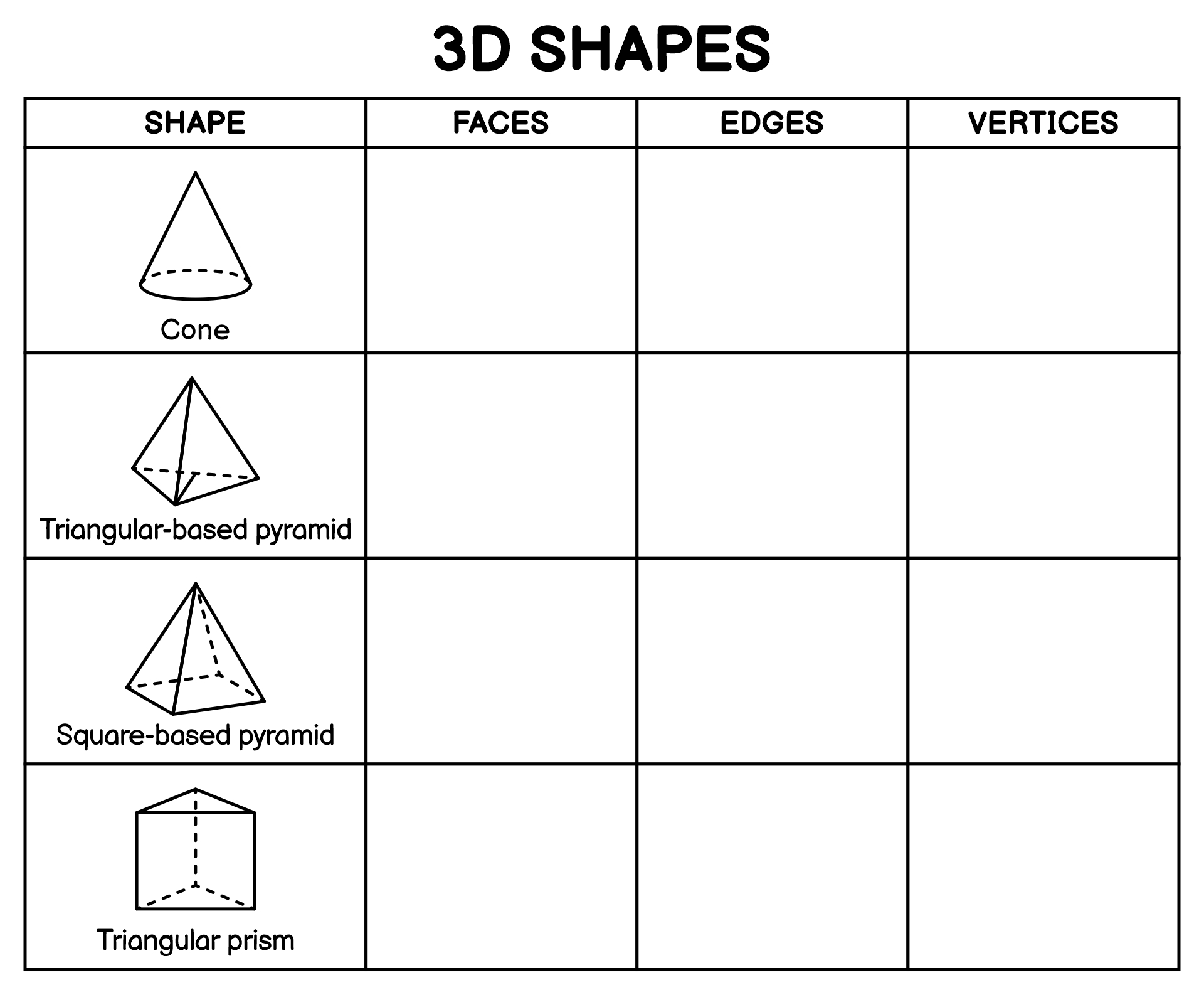 Educational 3D Triangle Activity Sheet