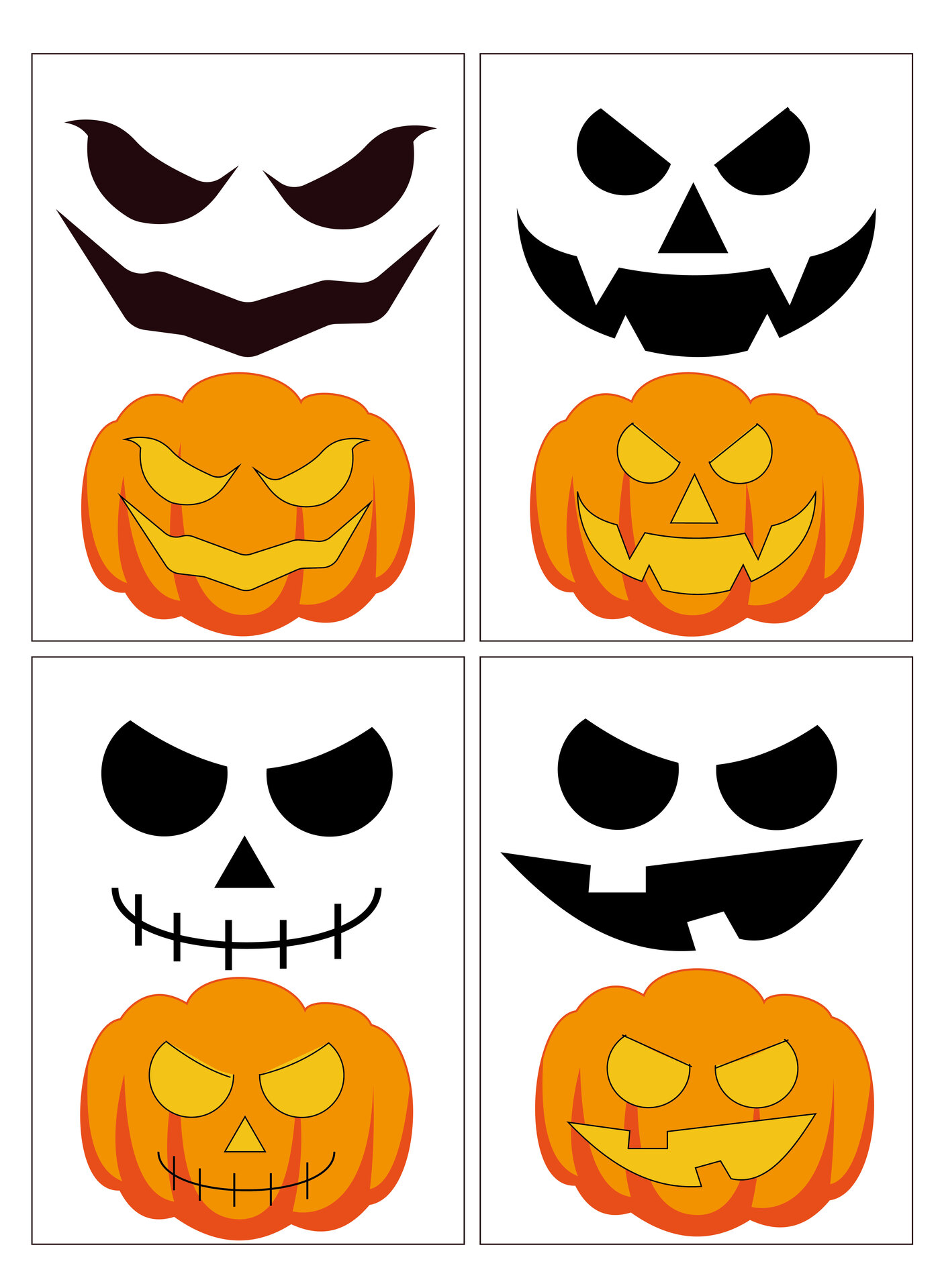 Eerie Pumpkin Carving Outlines for Halloween