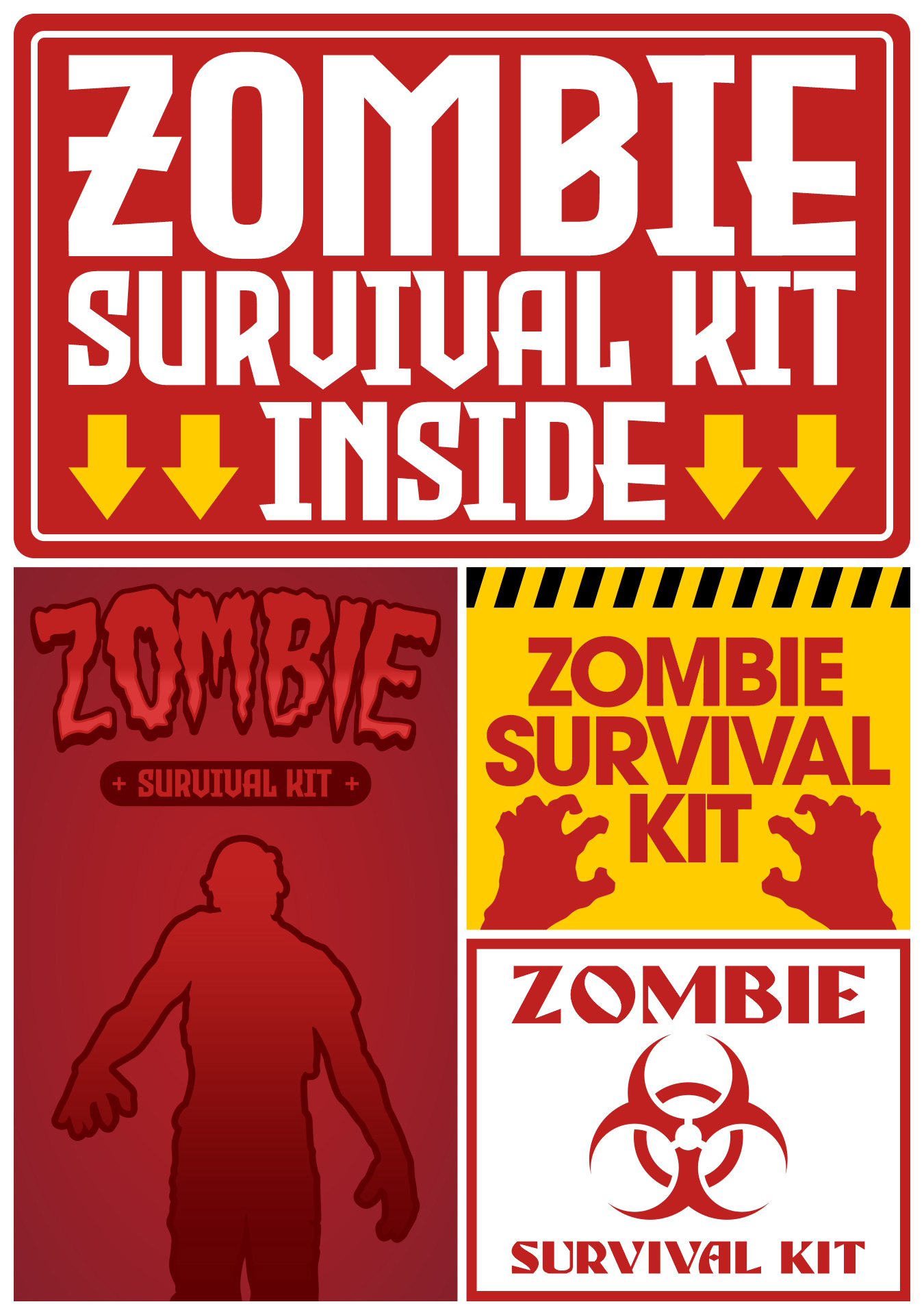 Emergency Zombie Survival Kit Decals