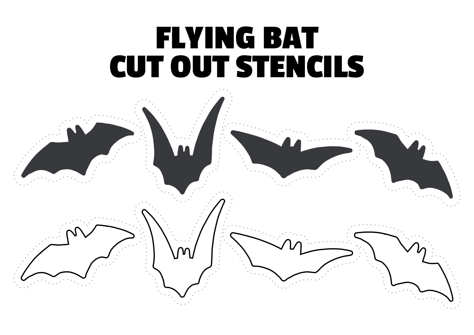 Flying Bat Cut Out Stencils