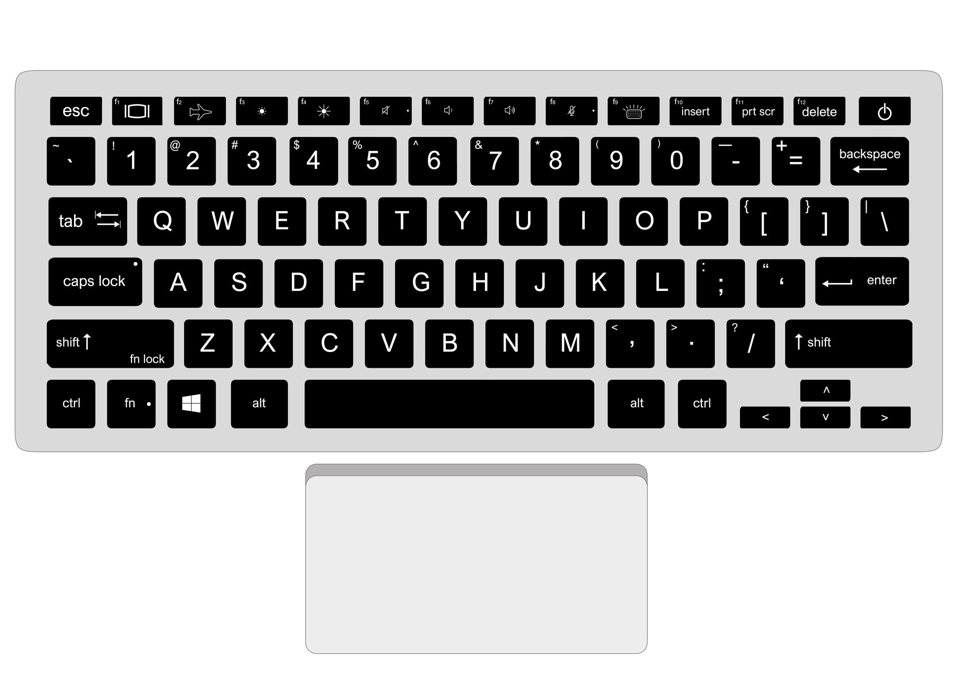 Full-Size Laptop Keyboard Printable