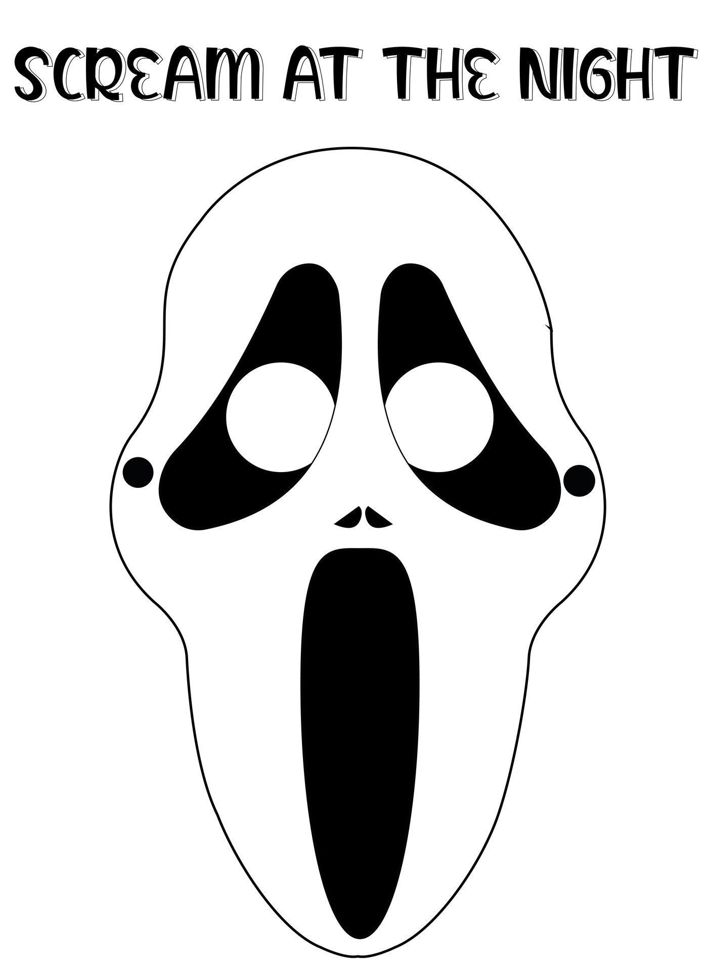 Ghost Face Mask Template for Halloween