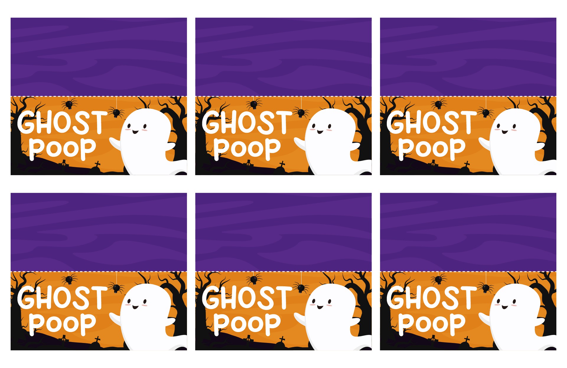 Ghost Poop Bag Toppers