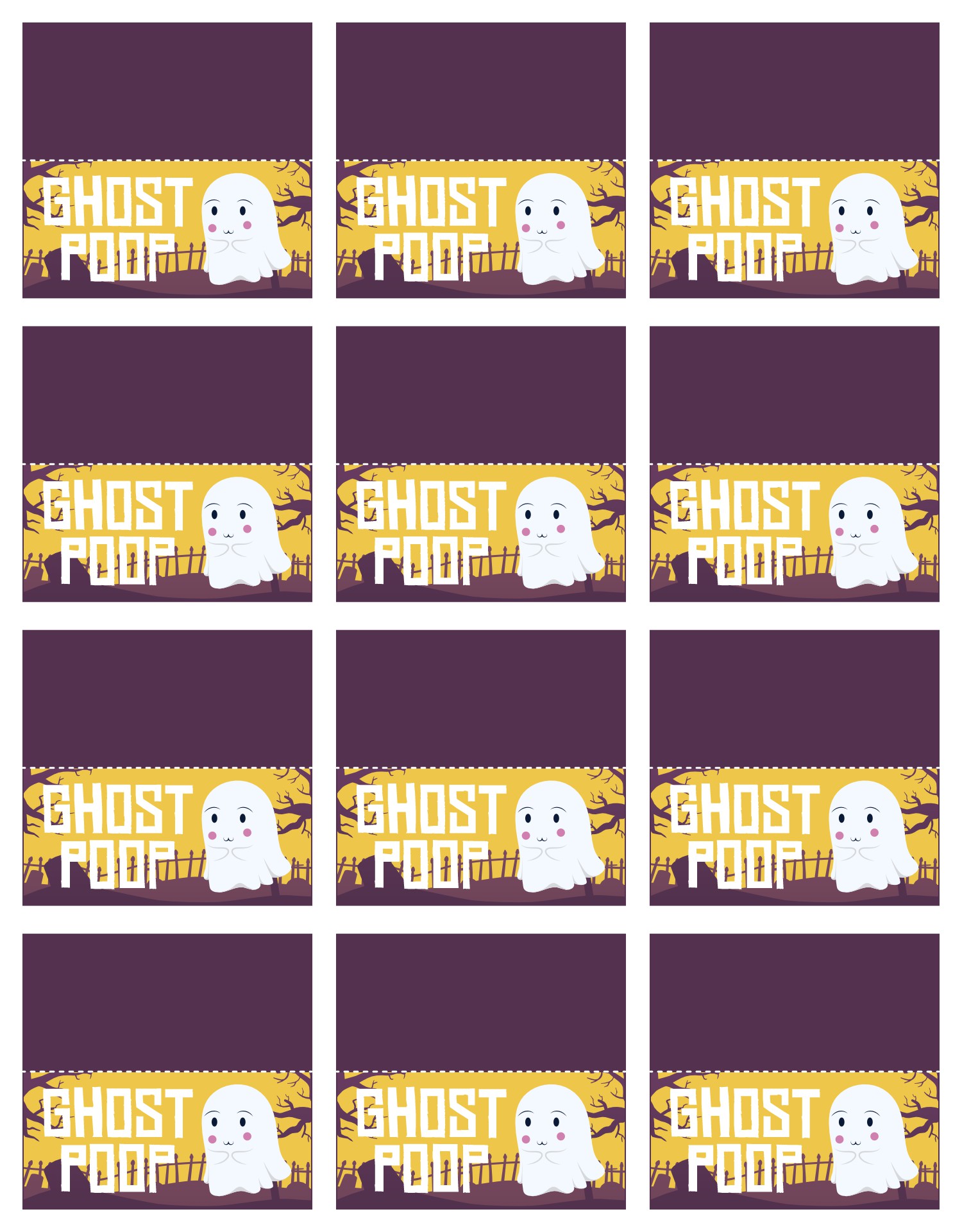 Ghost Poop Halloween Crafts Template