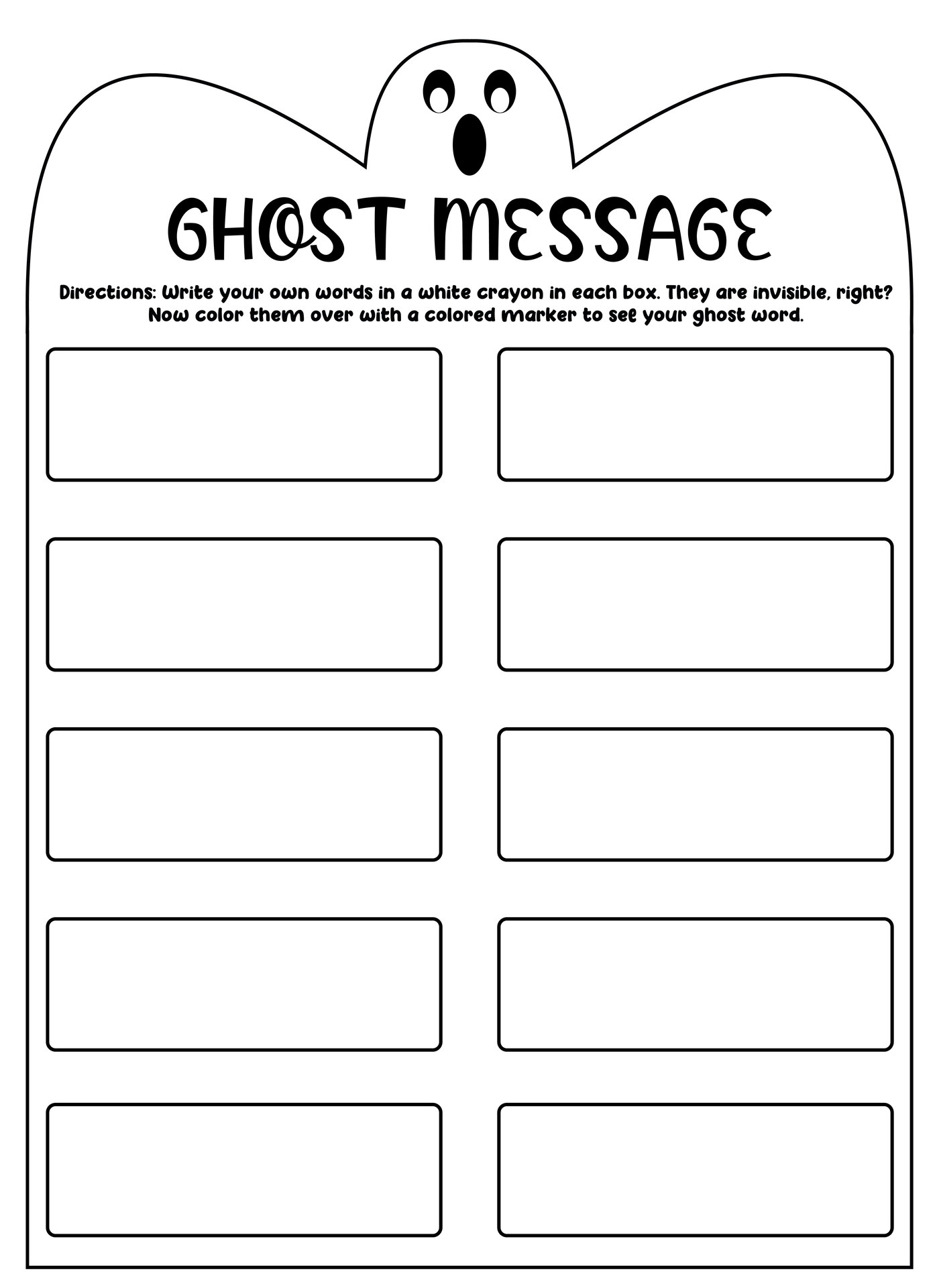 Ghost Sight Words Practice Sheets